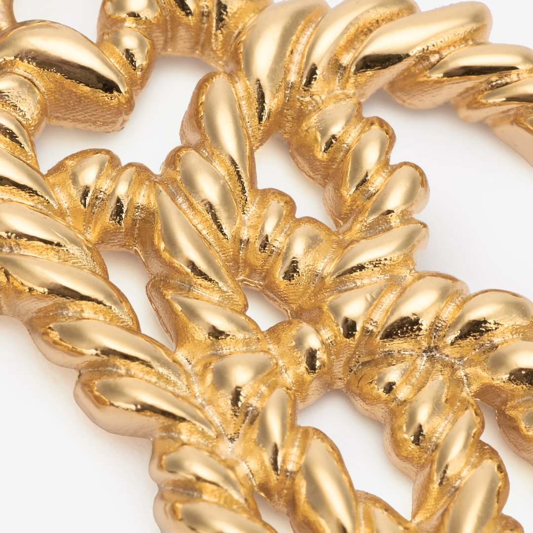 Roberto Cavalli Braided Logo Drop Earrings In Gold
