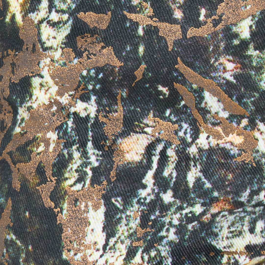 Roberto Cavalli Skinny Trousers With Marble Print In Dark Green