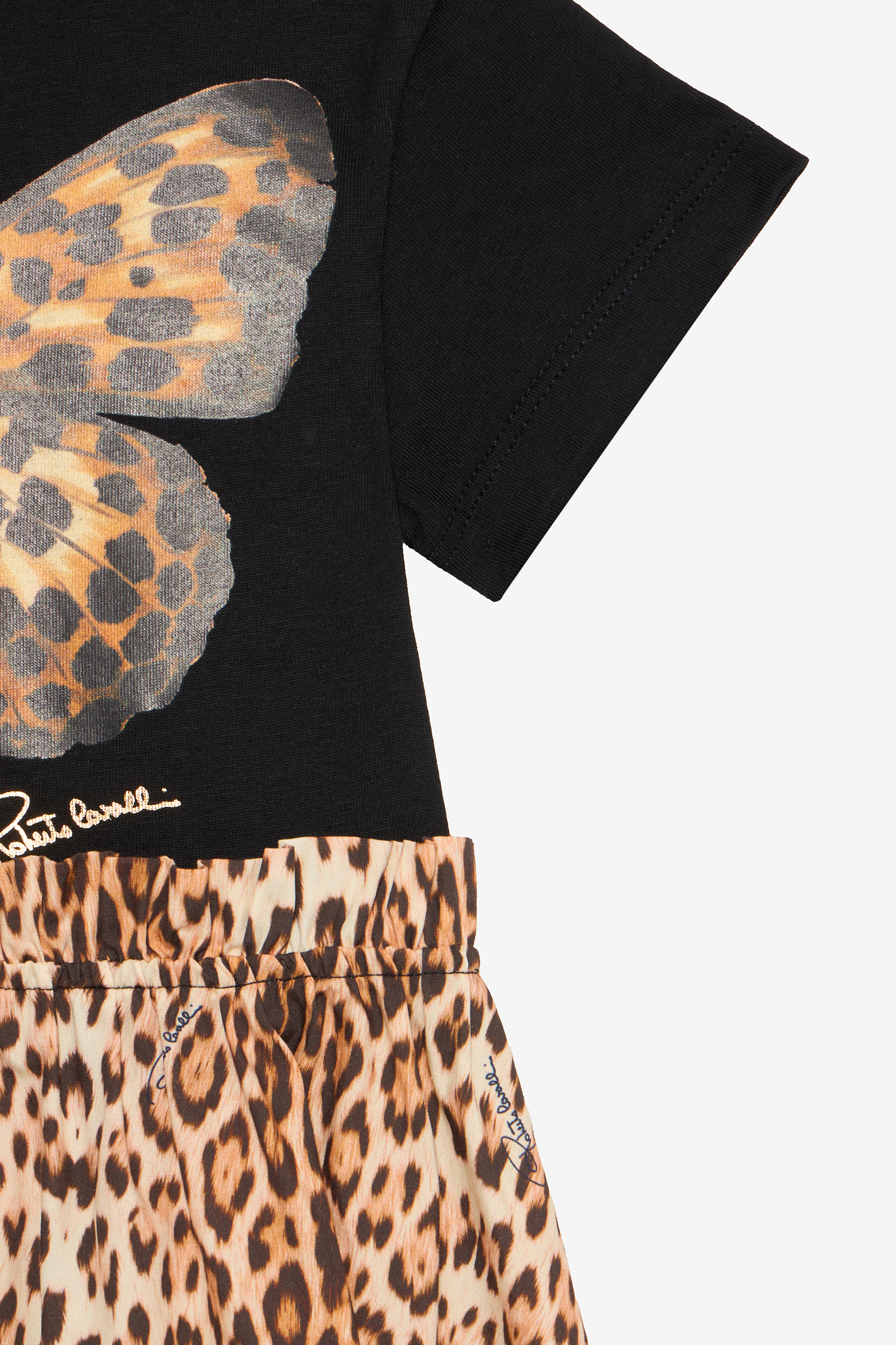 Black Dress with Jaguar Skin and Butterfly Inserts