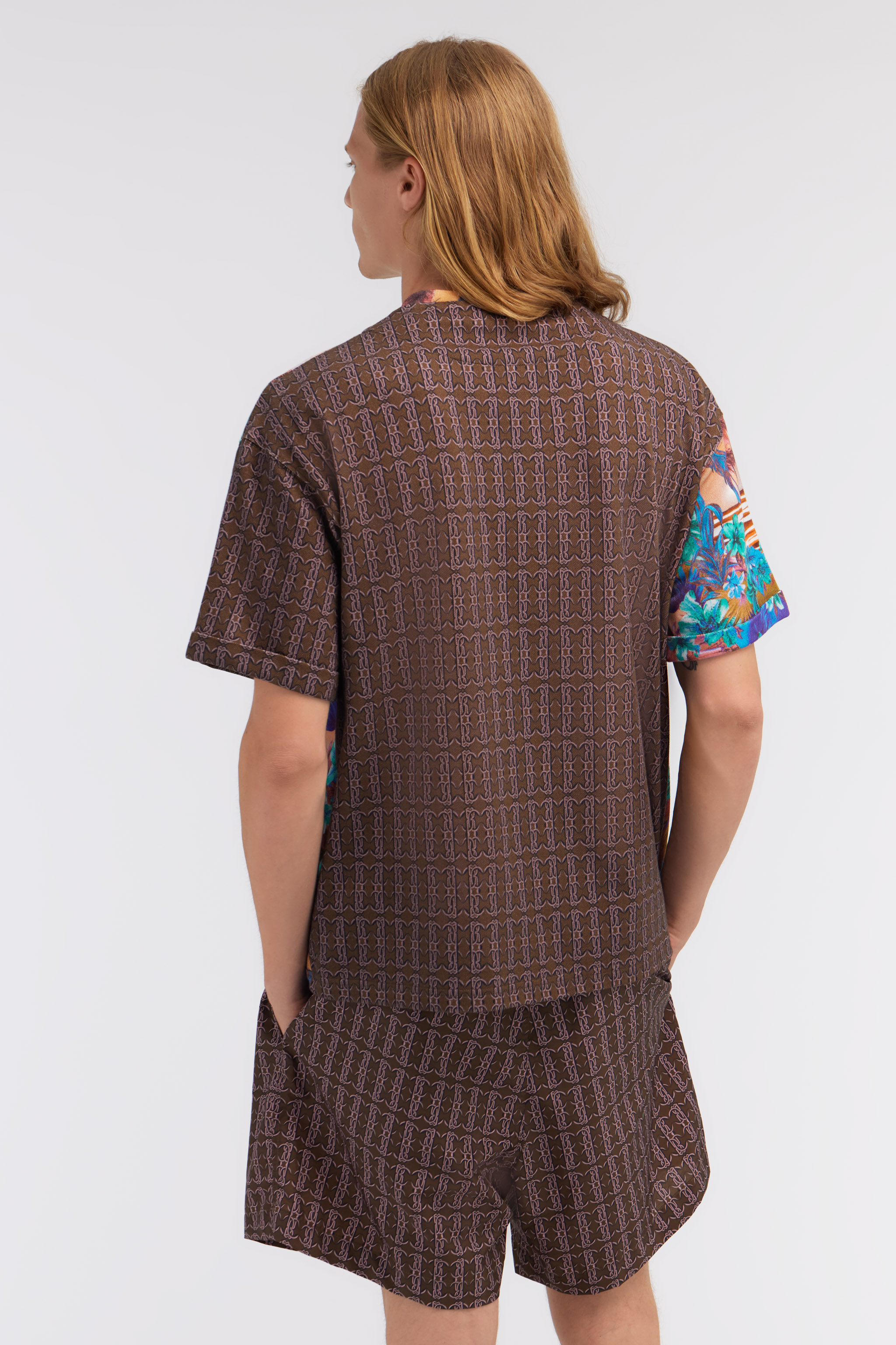 Roberto Cavalli Hawaii Print T-shirt In Orange