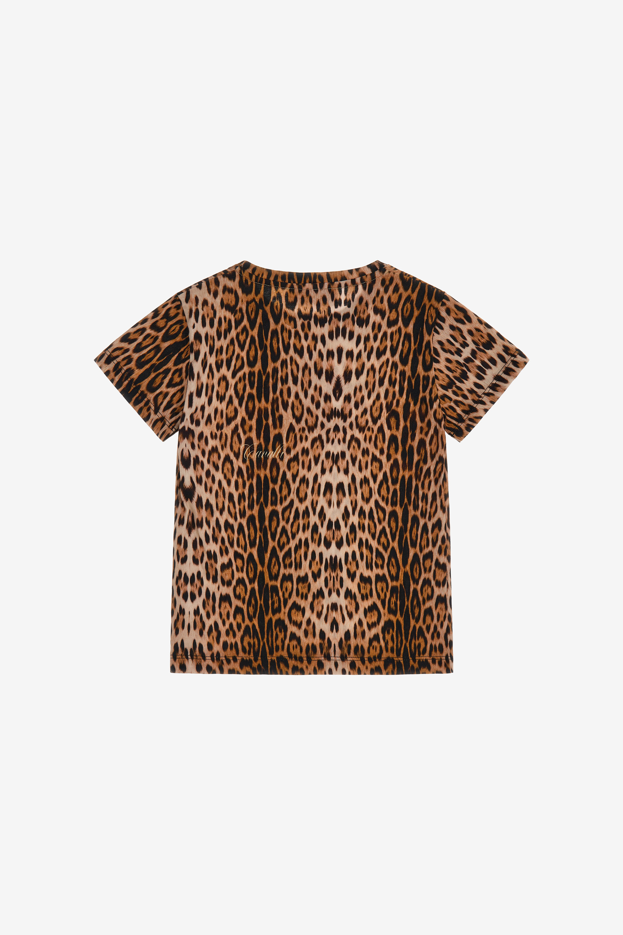 ROBERTO CAVALLI JAGUAR SKIN PRINTED T-SHIRT 