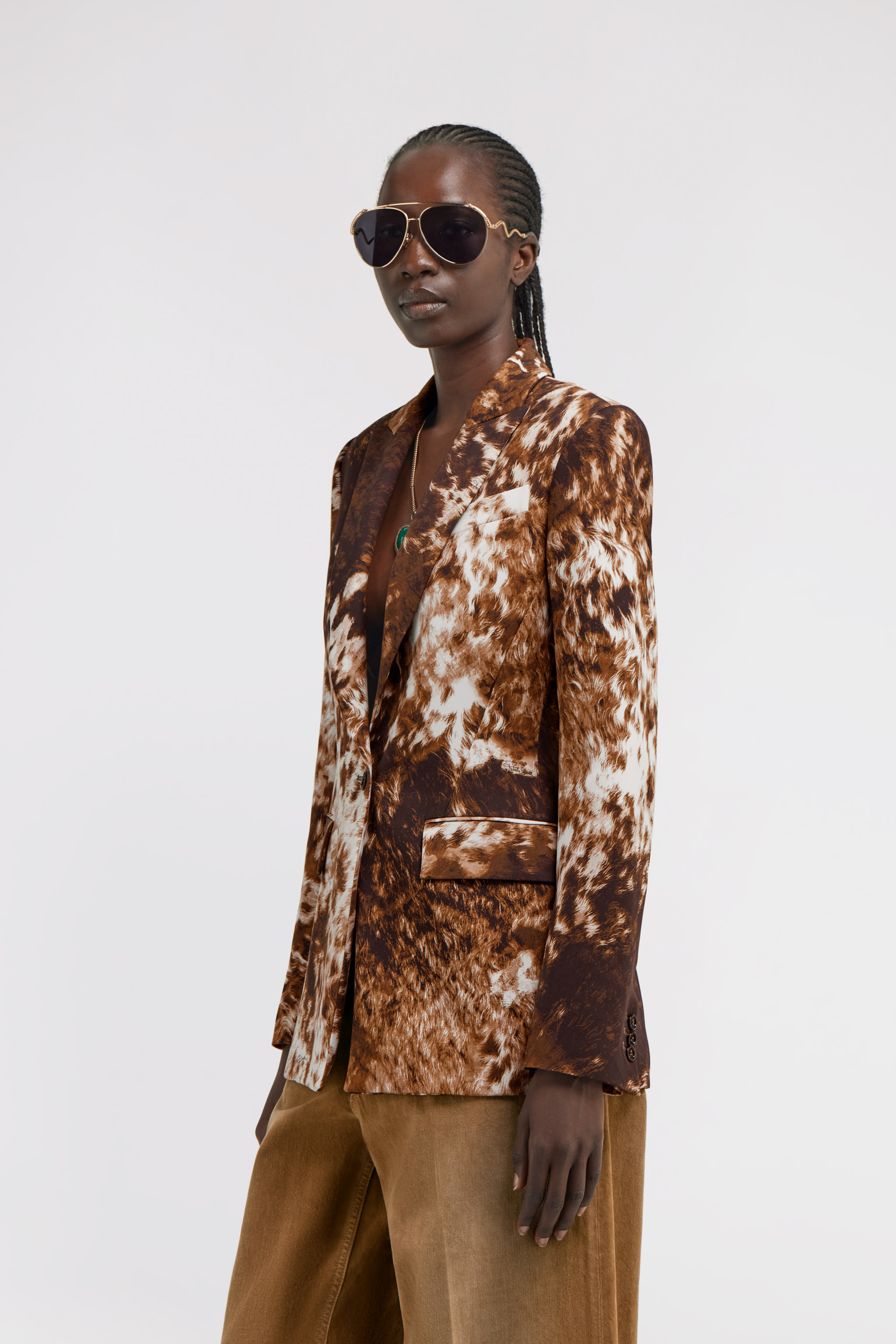 Shop Roberto Cavalli Appaloosa Print Blazer In Brown