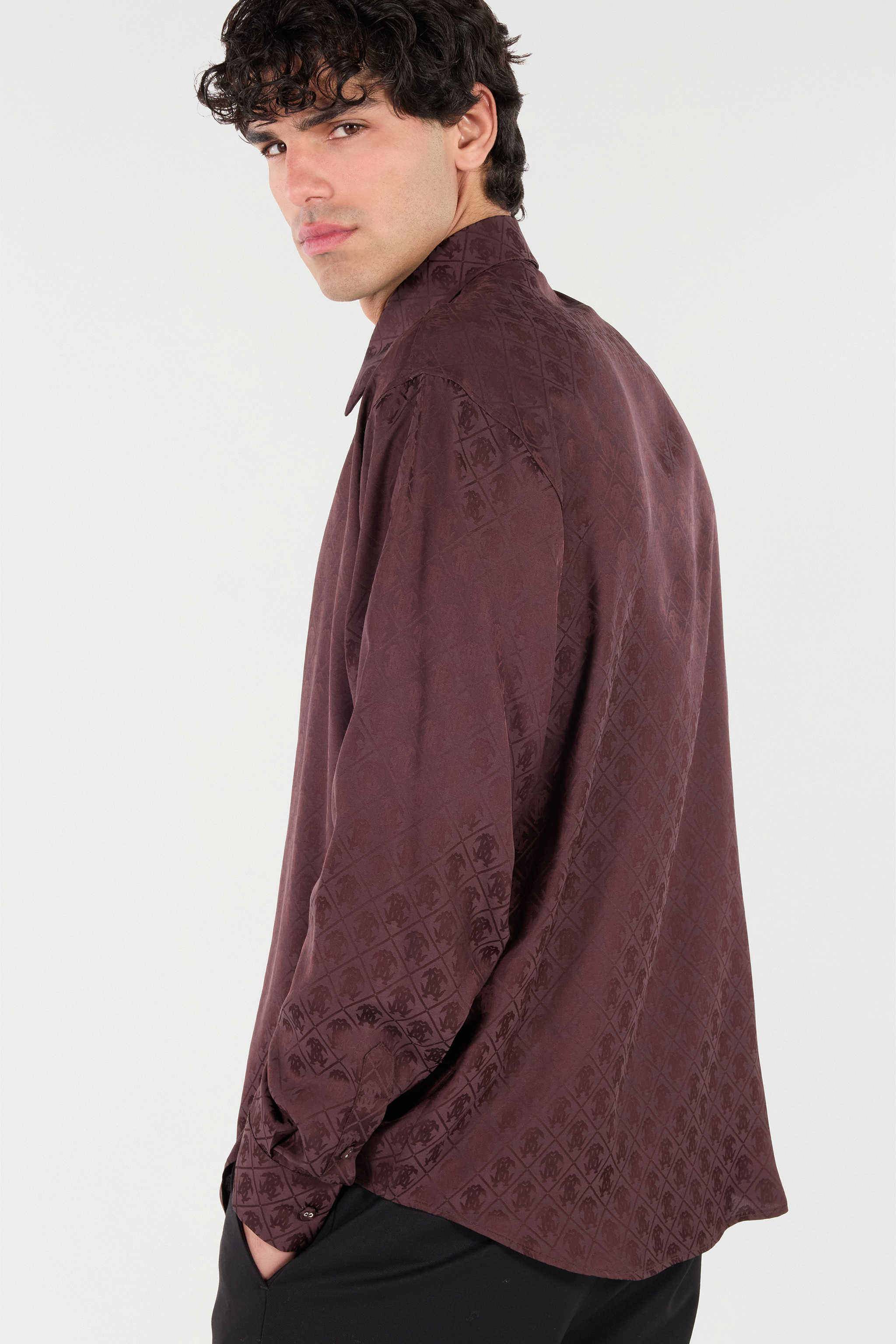 Silk-Blend Shirt With All-Over Monogram