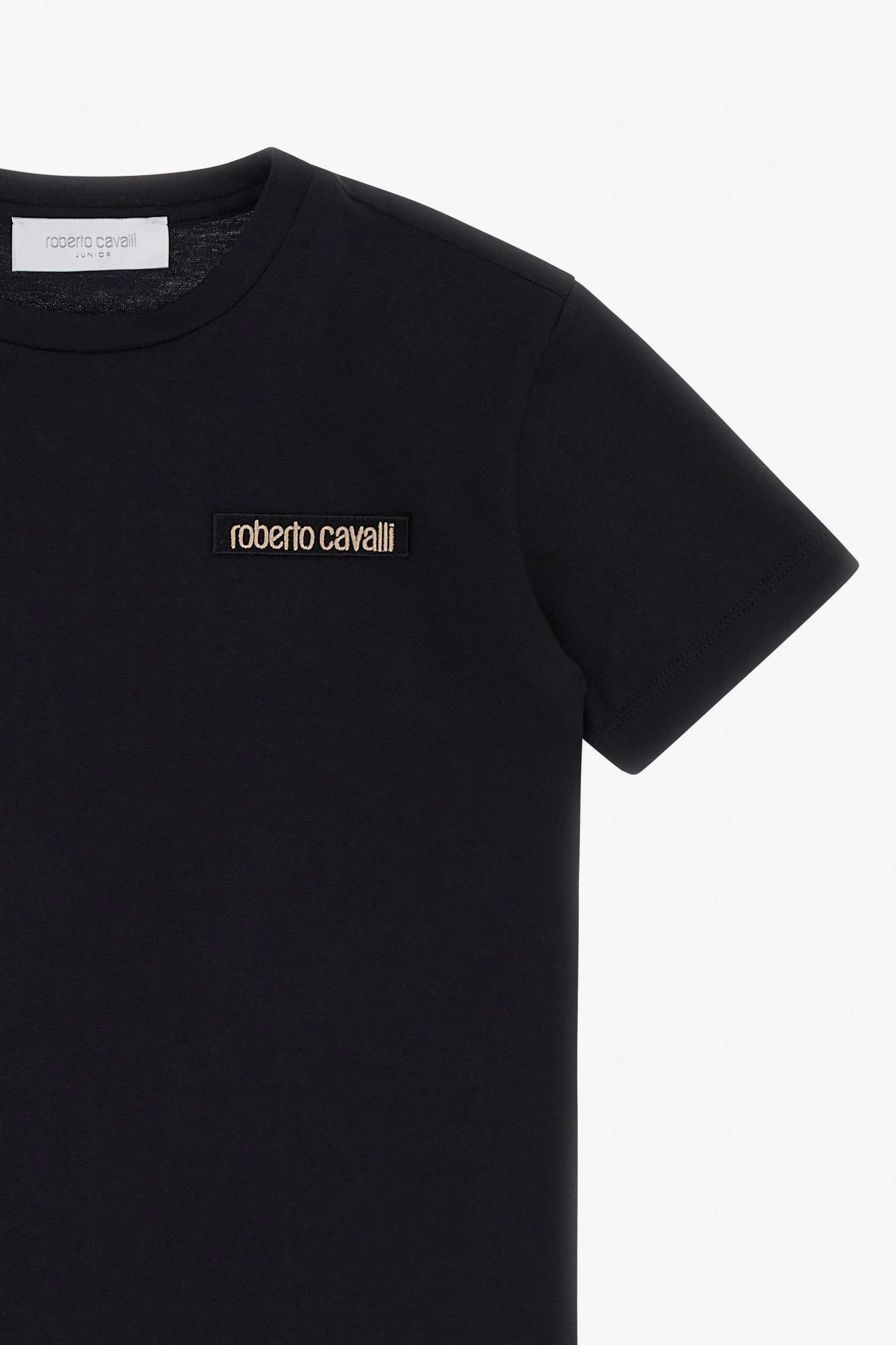 Roberto Cavalli T-shirt With Logo And Rc Monogram In Black