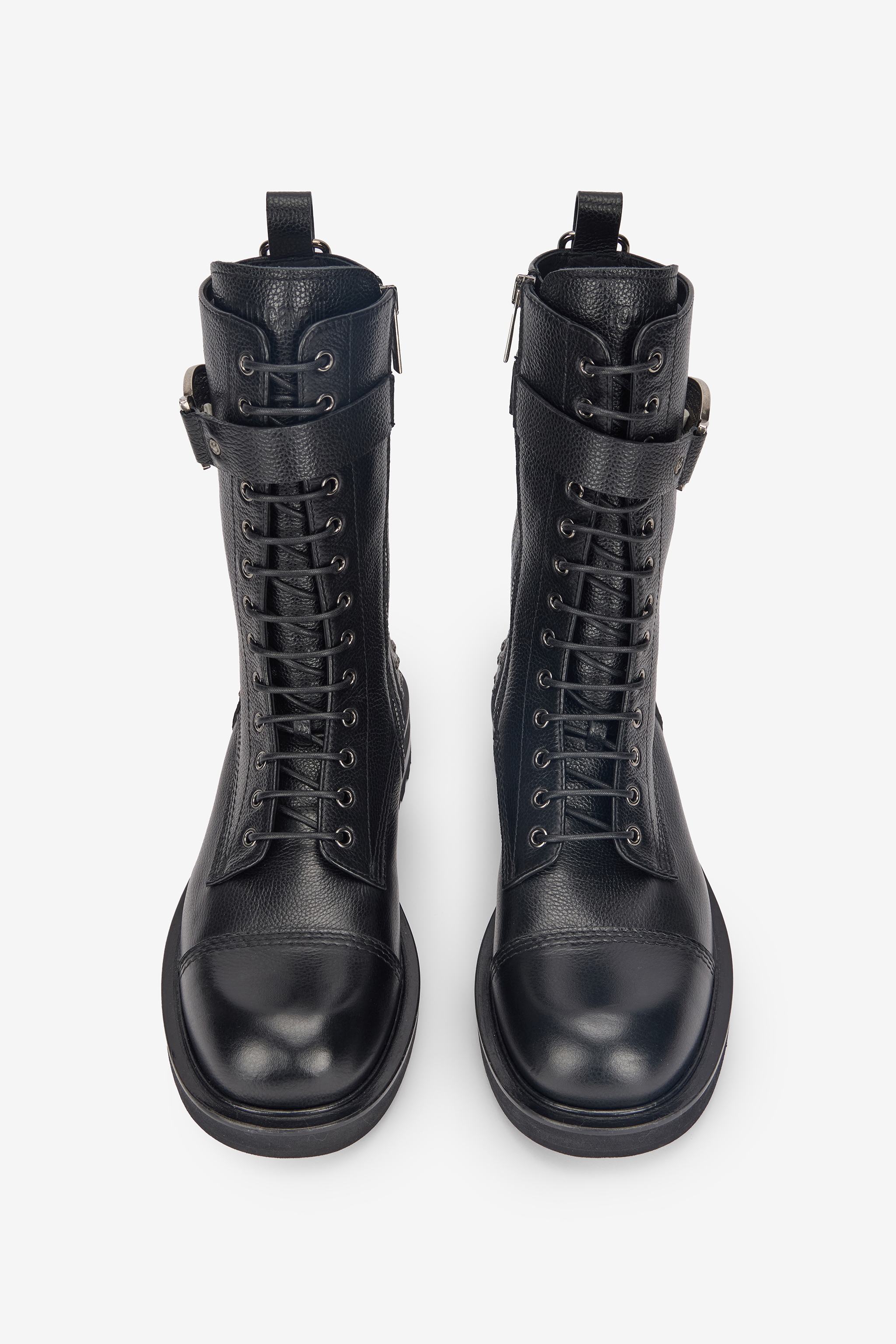 Roberto Cavalli Combat Boots With Rc Monogram Detail In Black