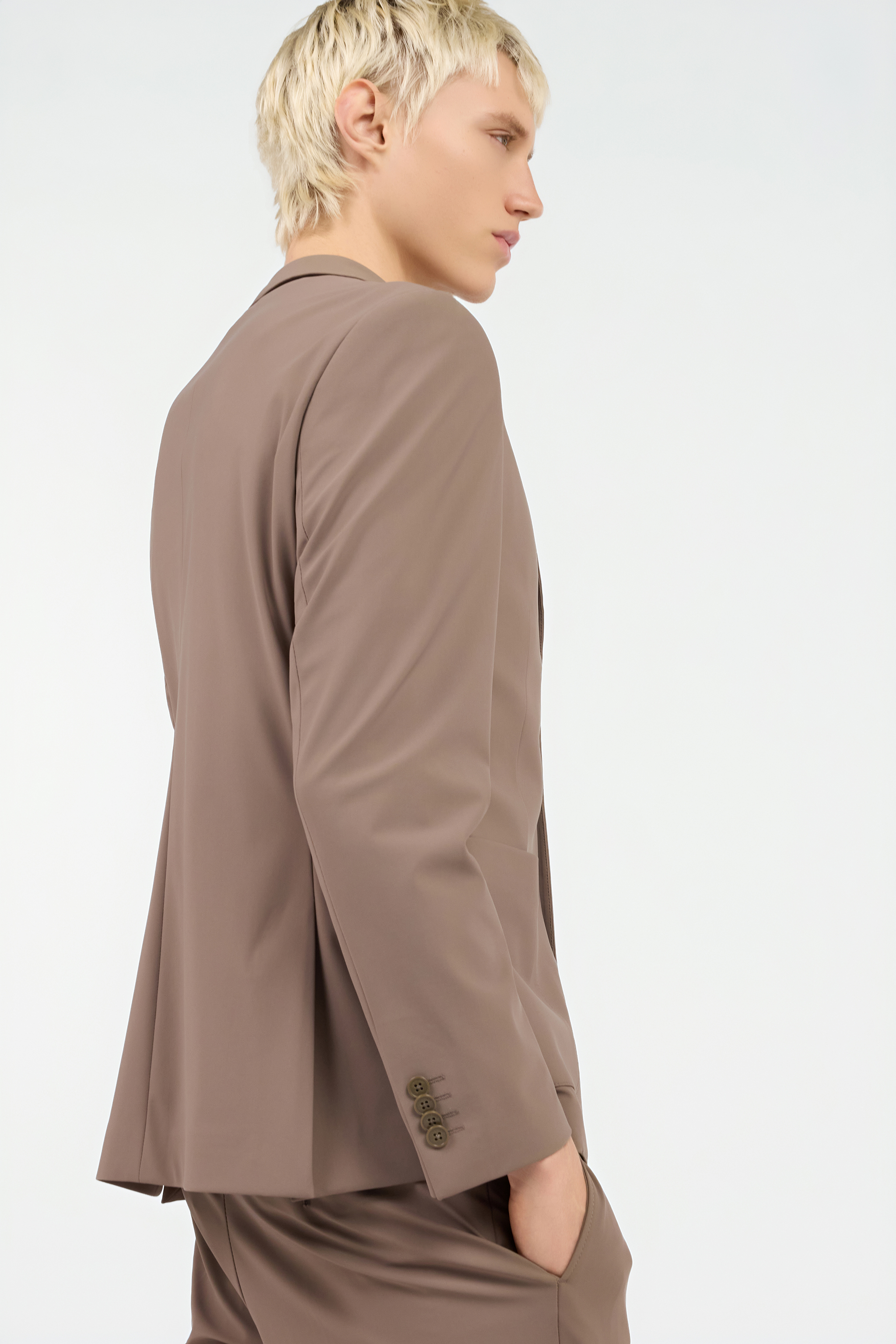 Taupe Single-Breasted Suit