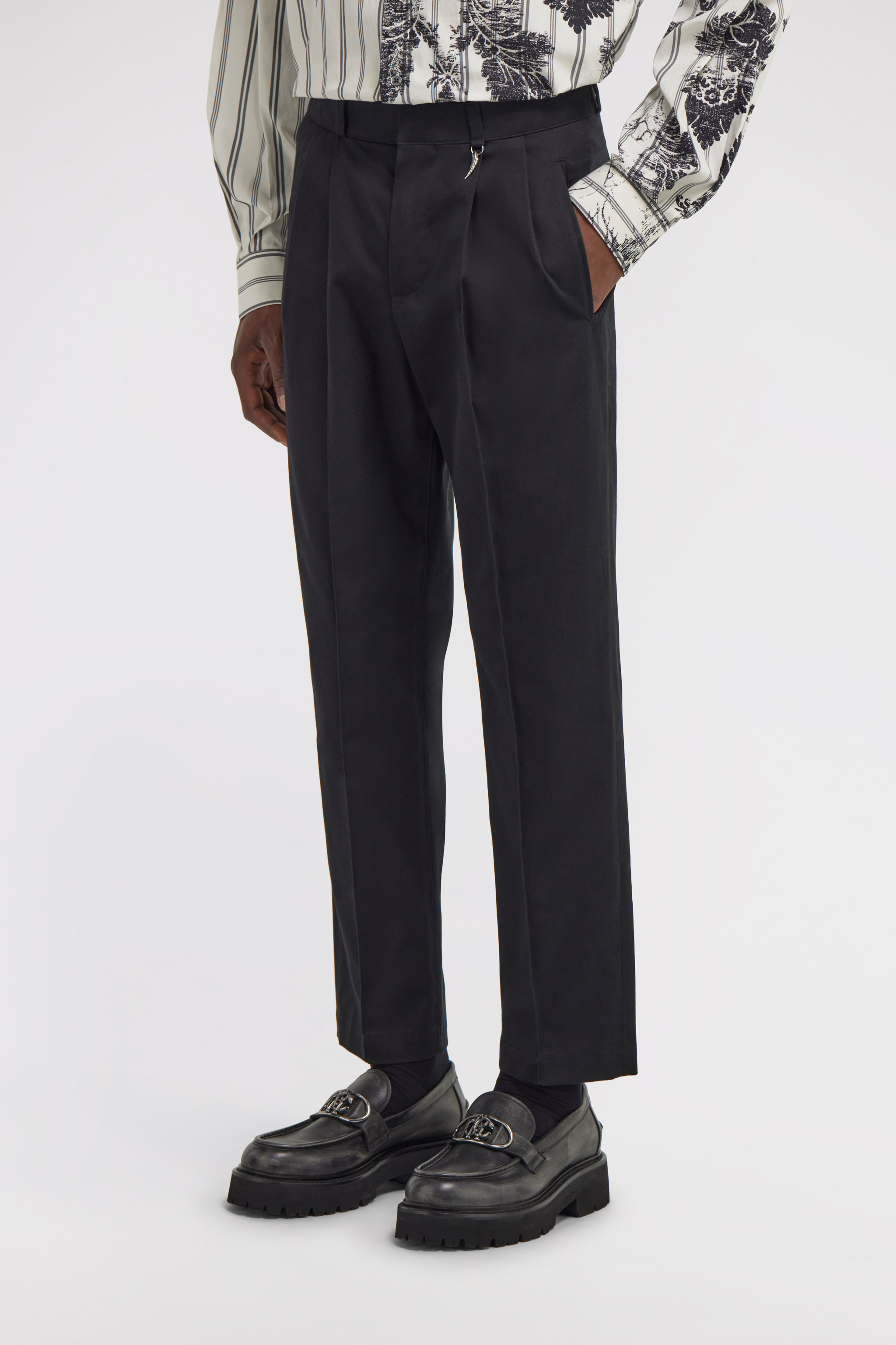 Pants with fang detail