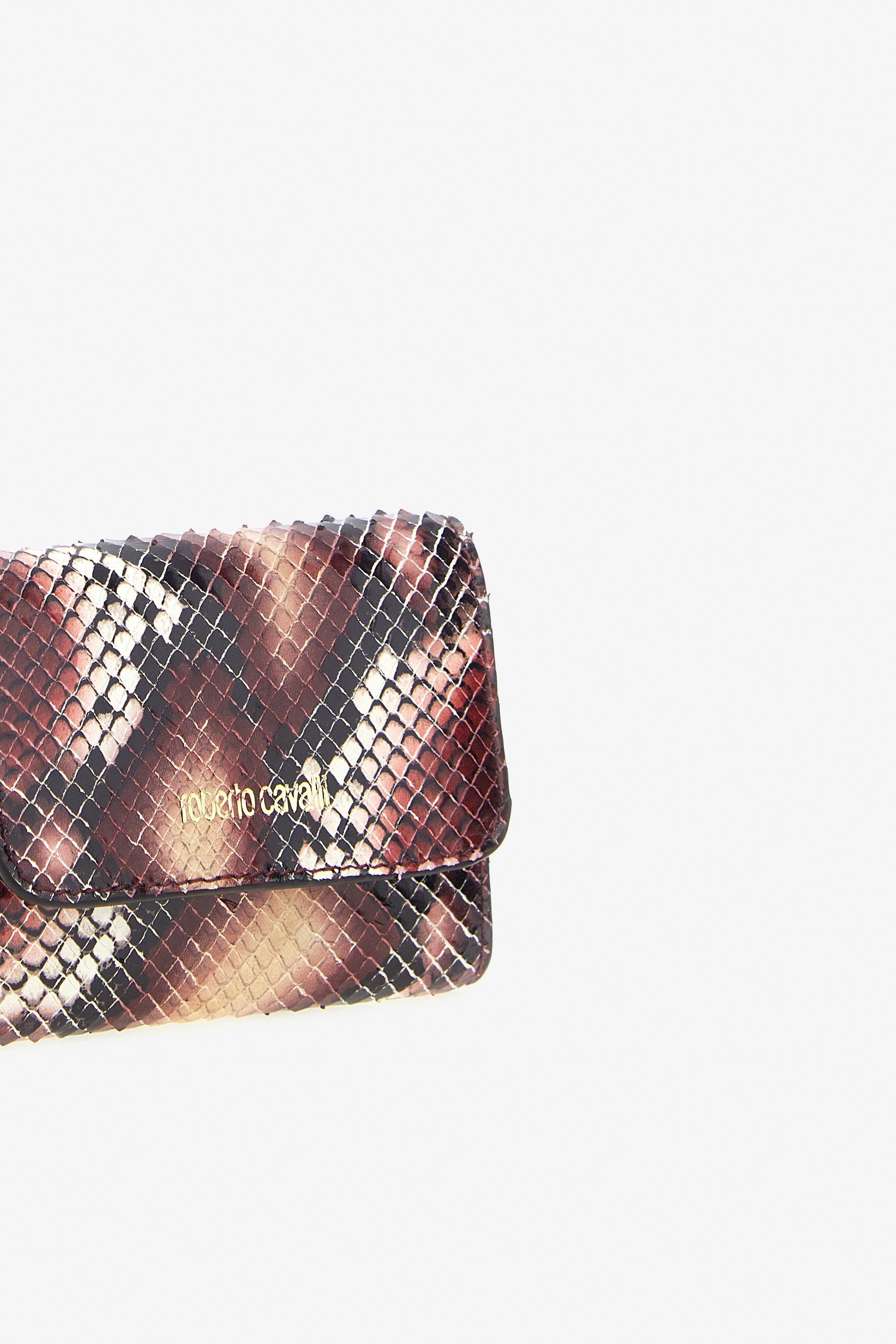 Roberto Cavalli Small Logo-print Leather Wallet In Purple