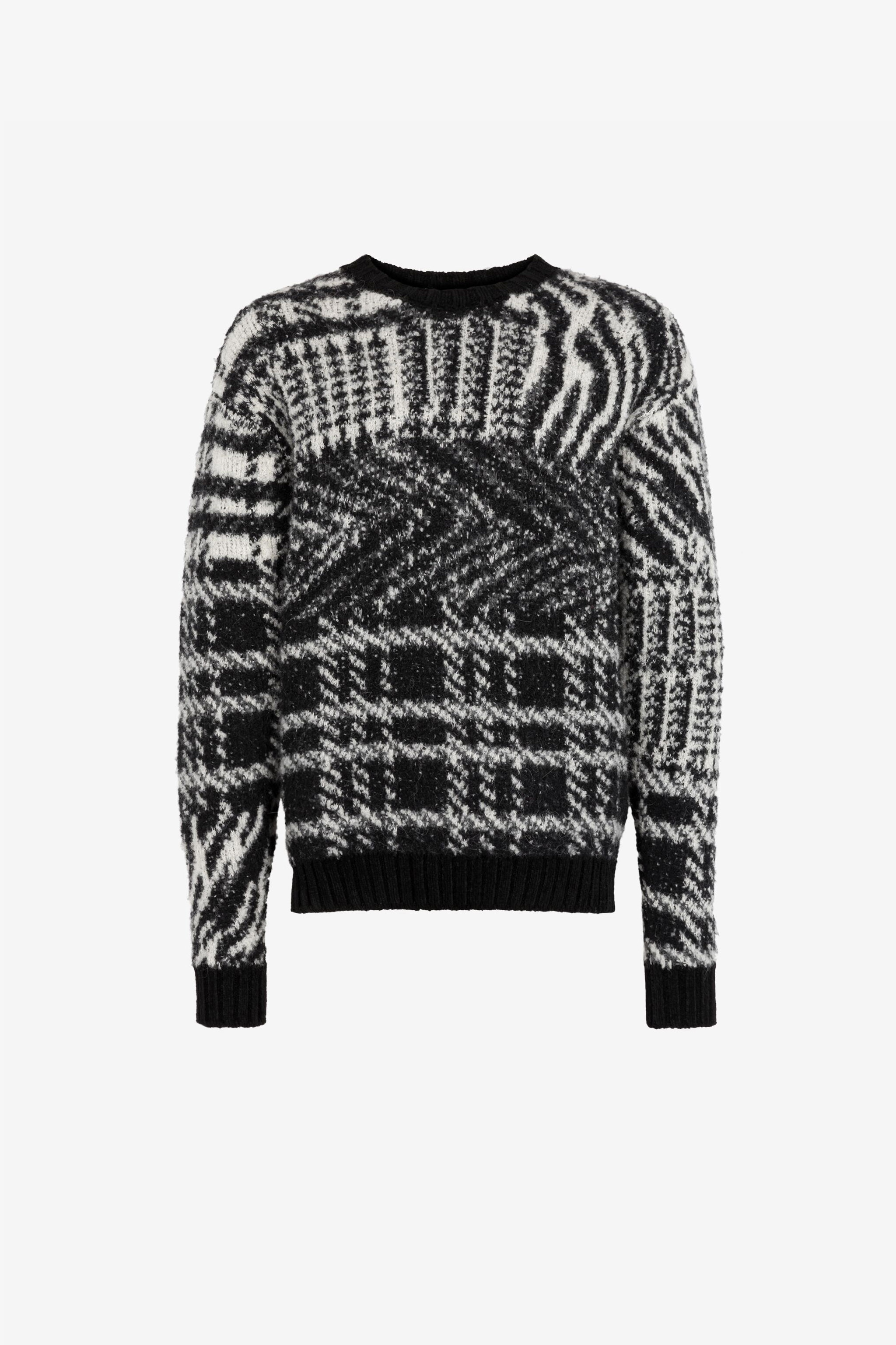 Intarsia-Knit Sweater in BLACK for Men | Roberto Cavalli®