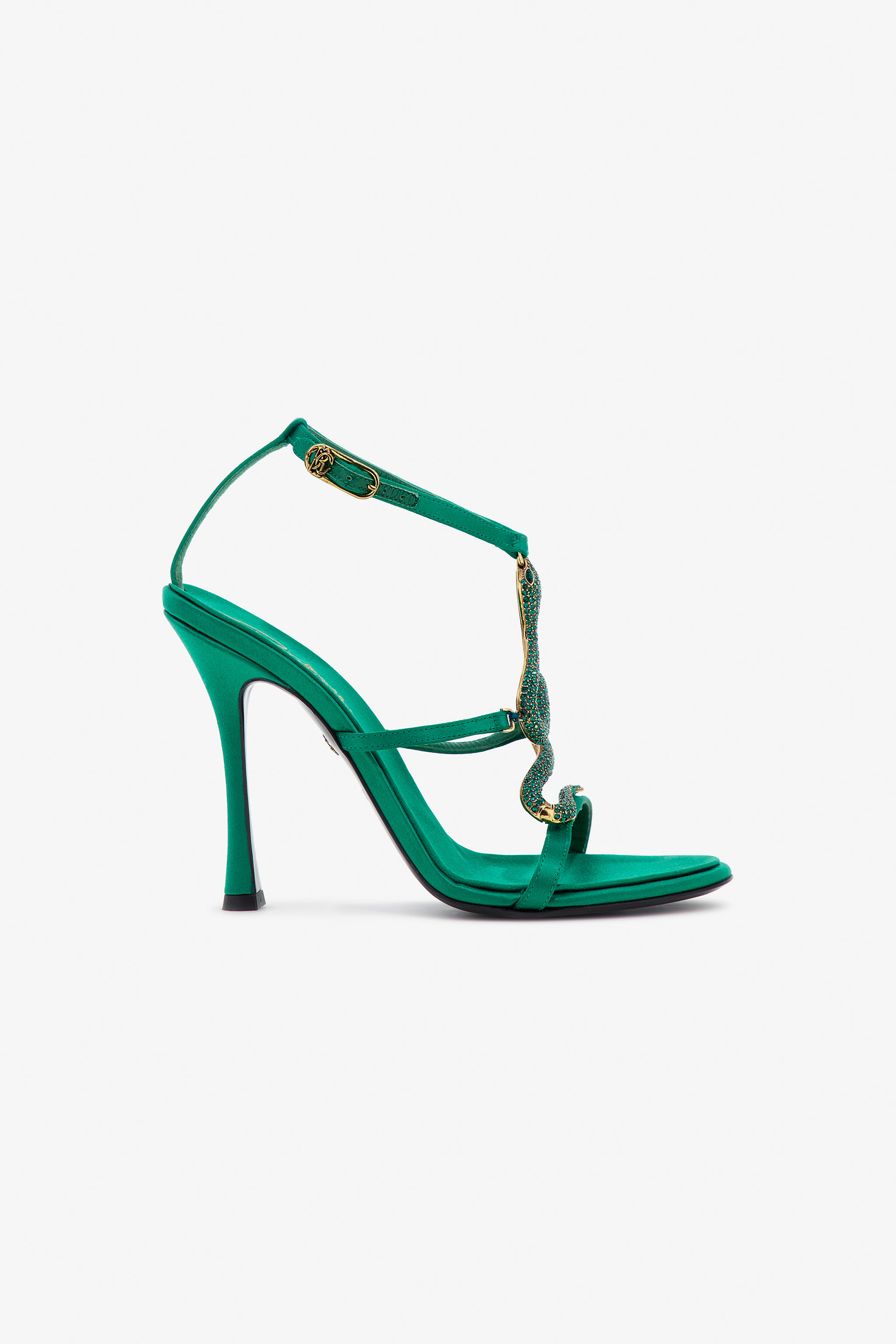 Shop Roberto Cavalli Sandalen Mit Schlangendekor In Green