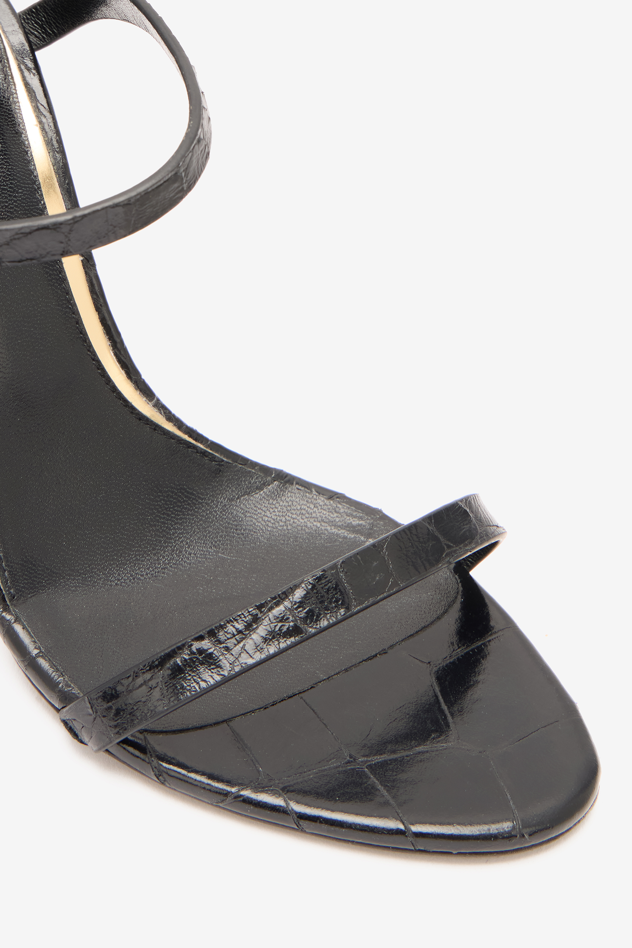 Crocodile-Effect Slingback Sandals