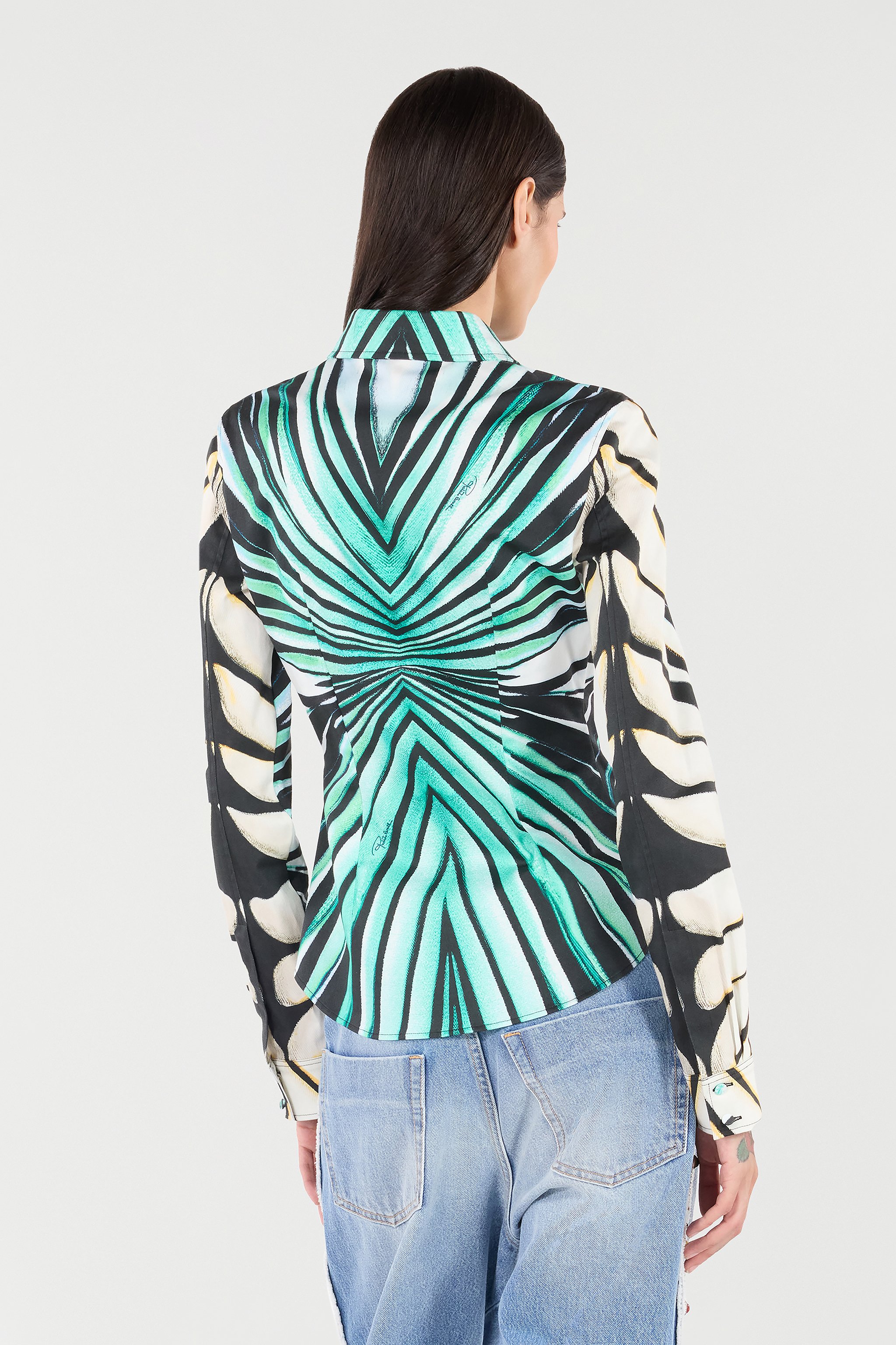 ROBERTO CAVALLI HEMD MIT RAY OF SEA PRINT 