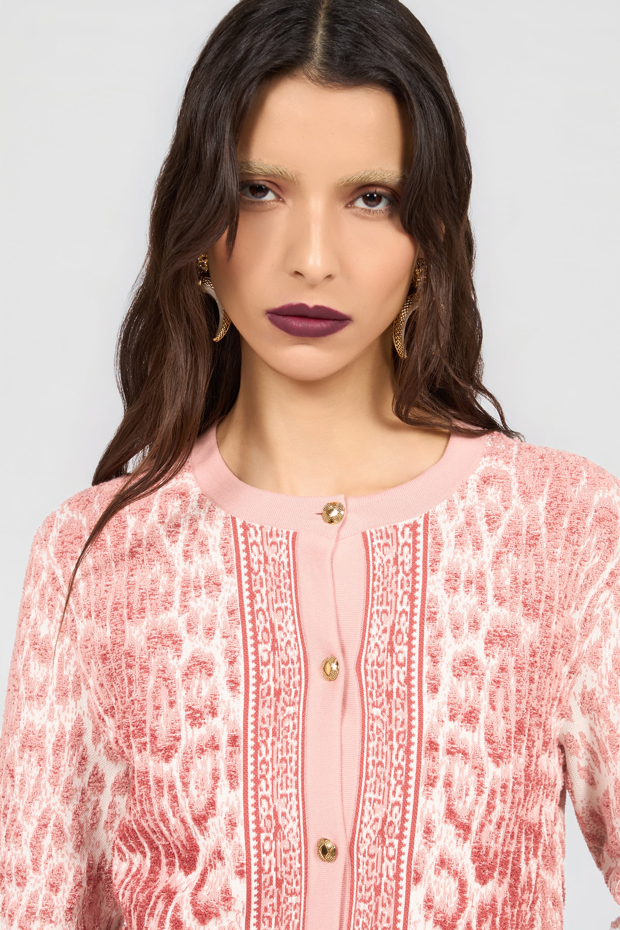 Roberto Cavalli Jaguar Pink Cardigan | Thumbnail 4 Roberto Cavalli Jaguar Pink Cardigan | Thumbnail 4