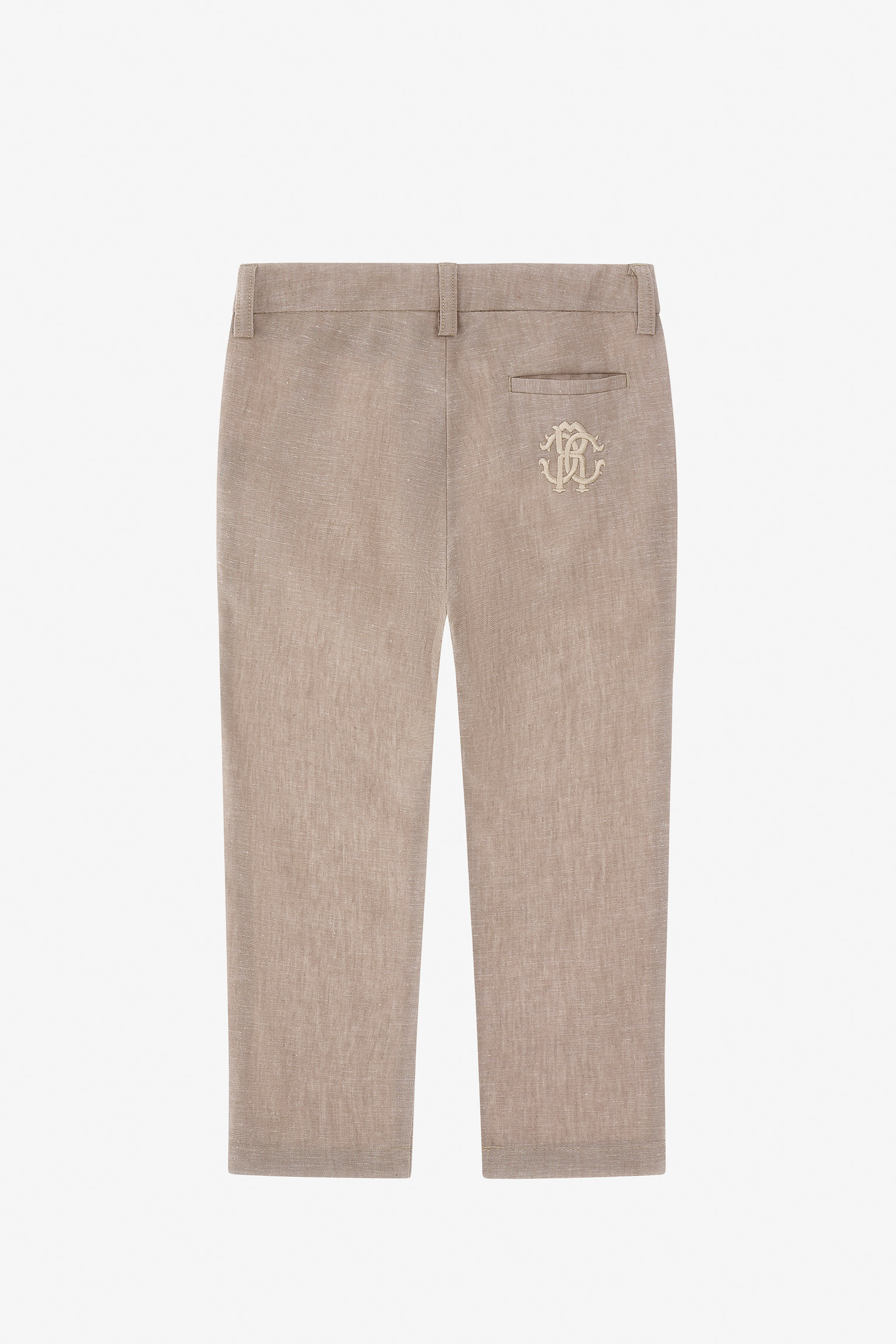 Roberto Cavalli Rc Monogram Denim In Light Brown