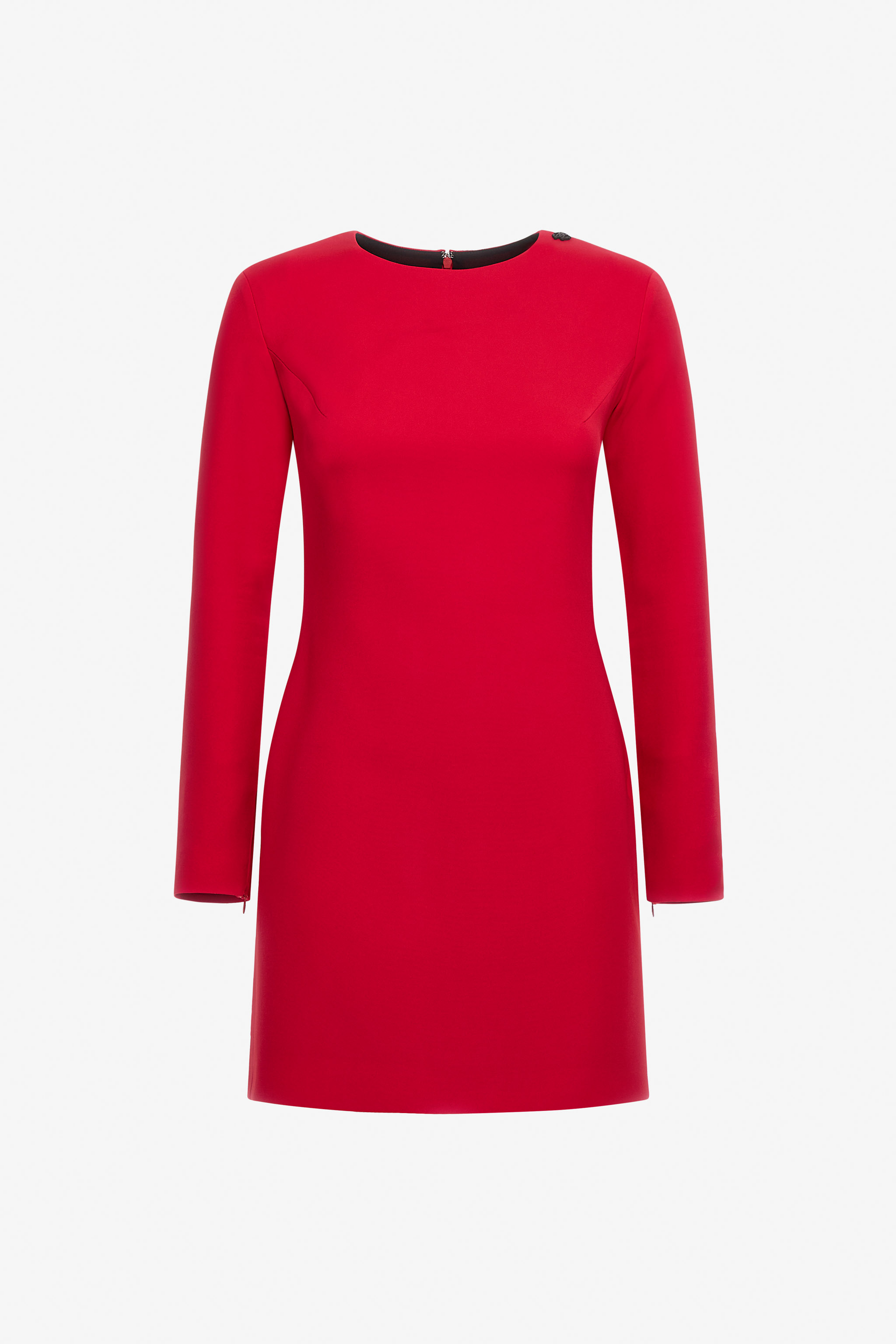 Roberto Cavalli Long-sleeve Dress With Rc In Red