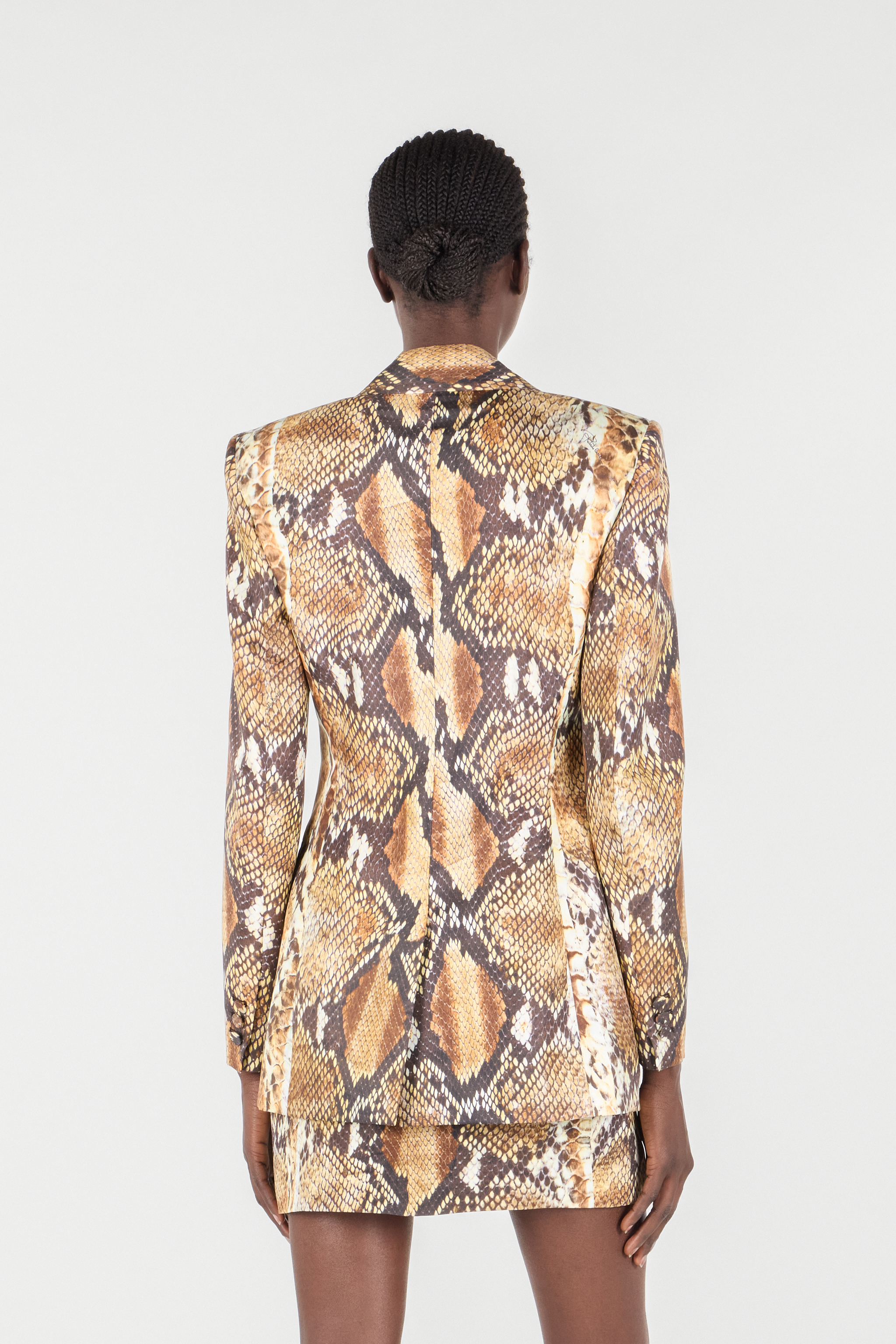 Shop Roberto Cavalli Jacke Mit Python-print In Brown