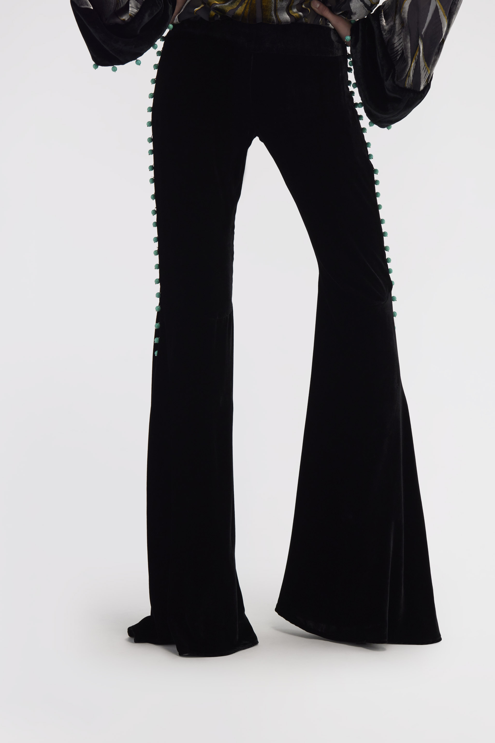 Roberto Cavalli Flare Black Trousers In Black