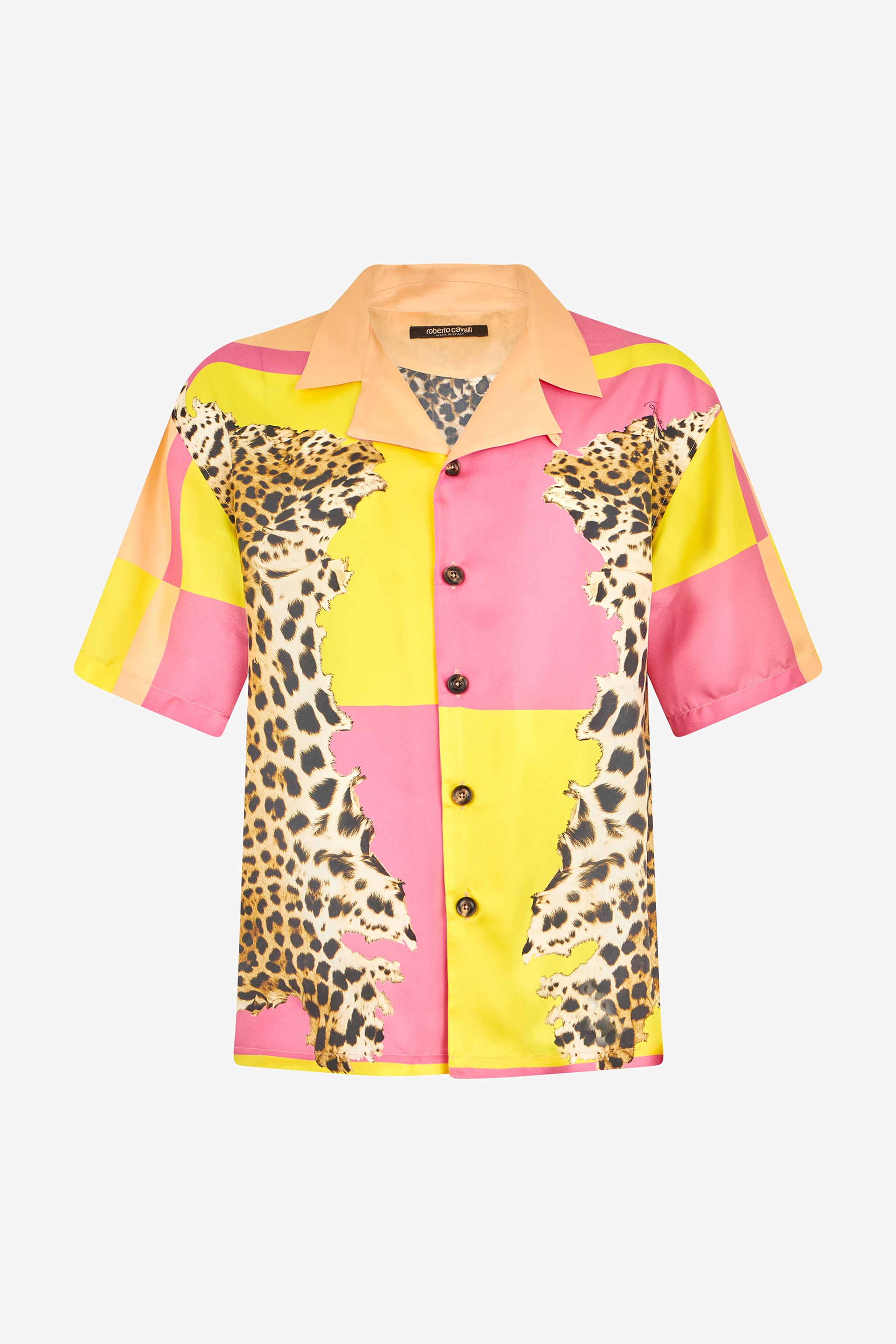 Roberto Cavalli Men's Dark Cavalli Pop Print Silk Shirt - Shirts Multicolor
