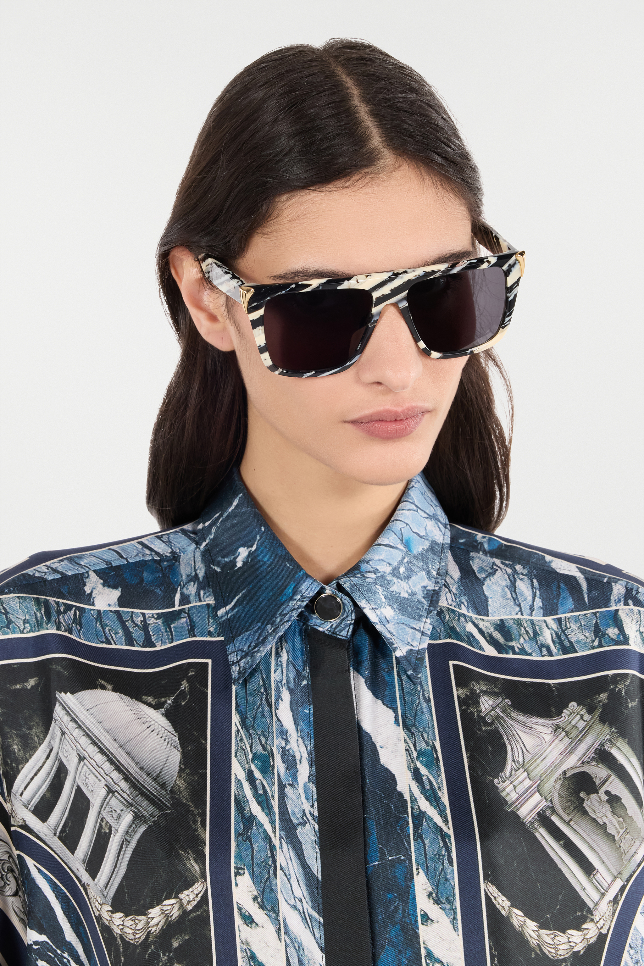 Roberto Cavalli Unisex Sunglasses With Fangs In Black/white
