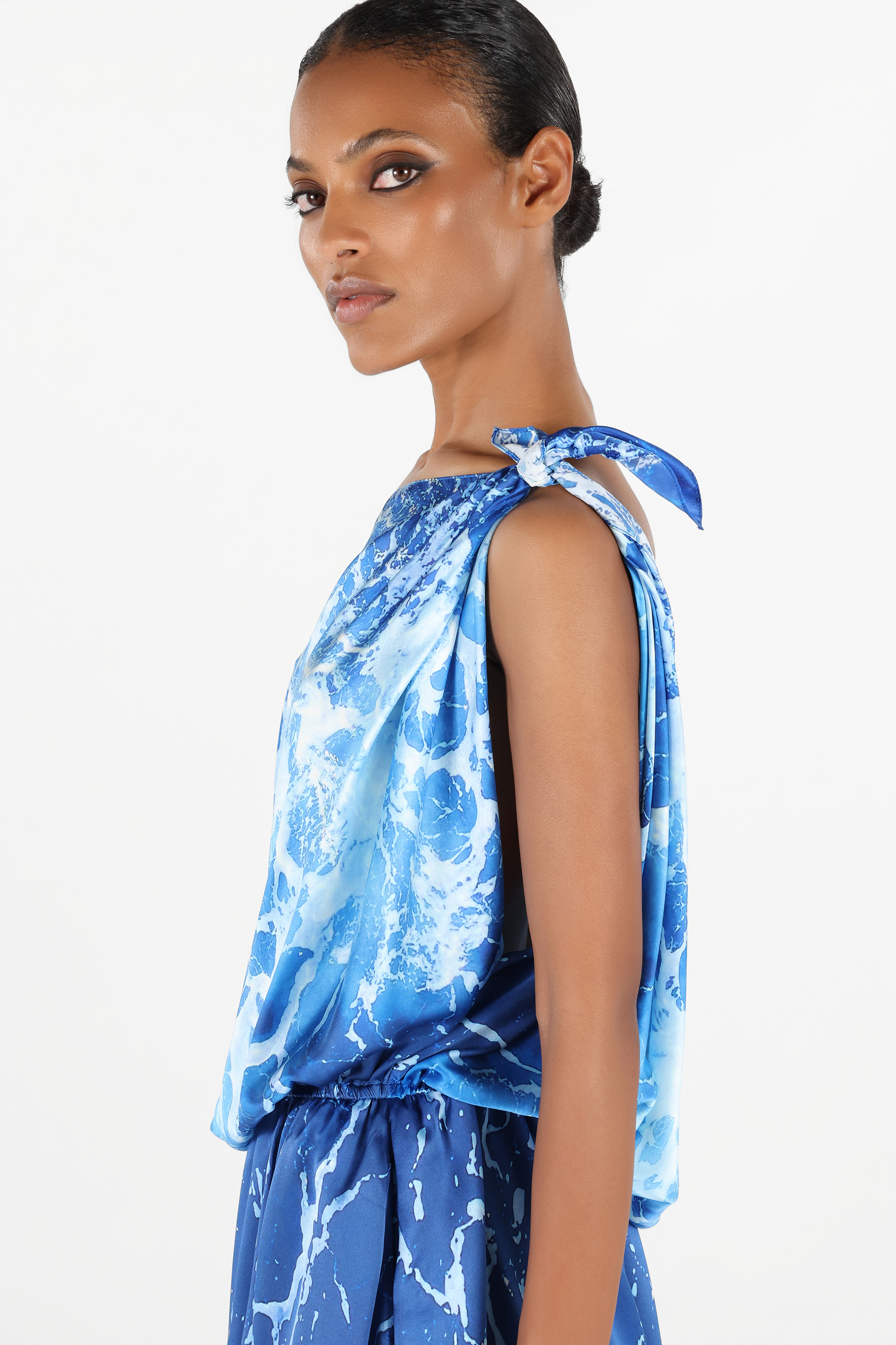 Shop Roberto Cavalli One-shoulder Stretto Di Messina Kleid In Blue