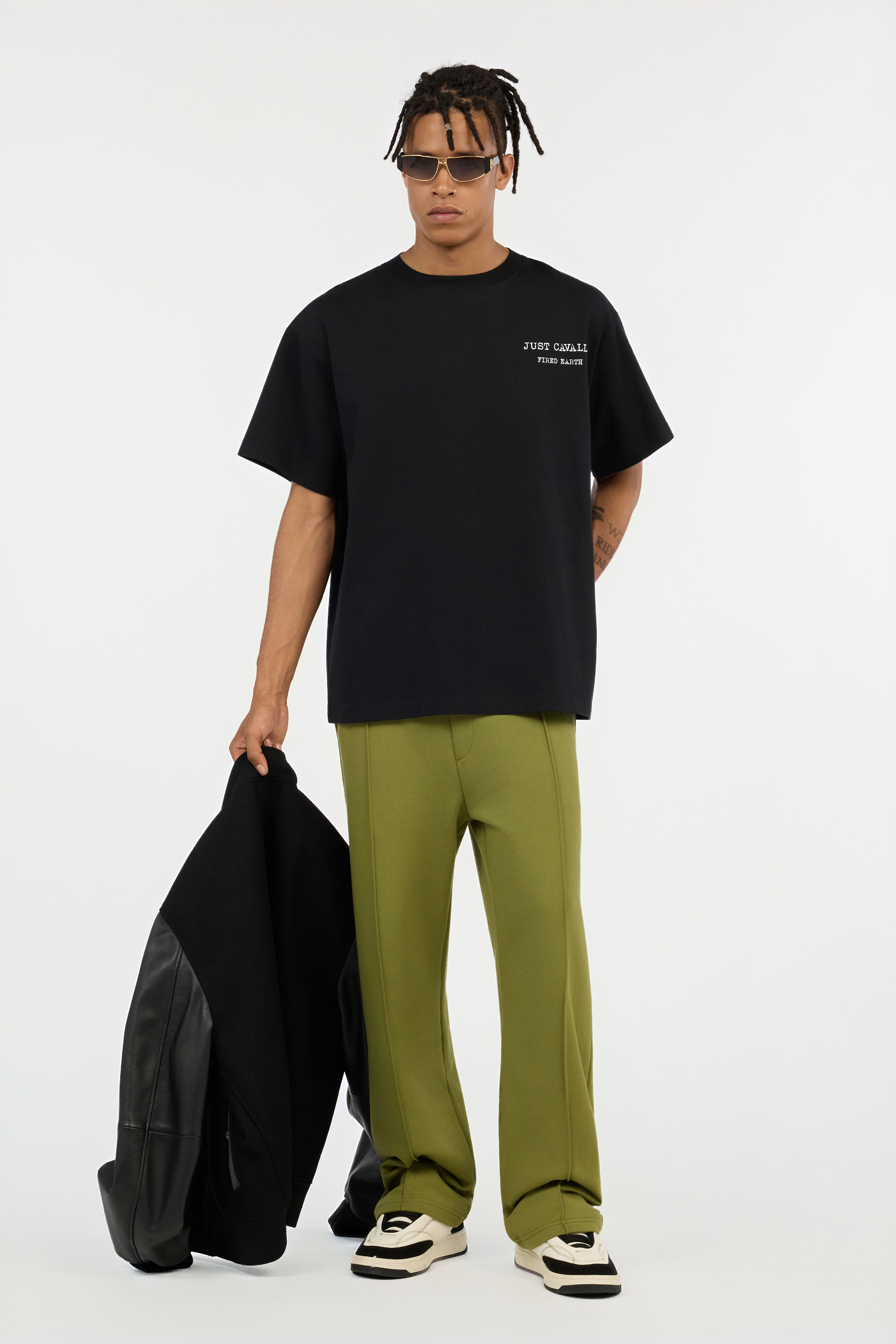 Black T-Shirt With Deer Back Print