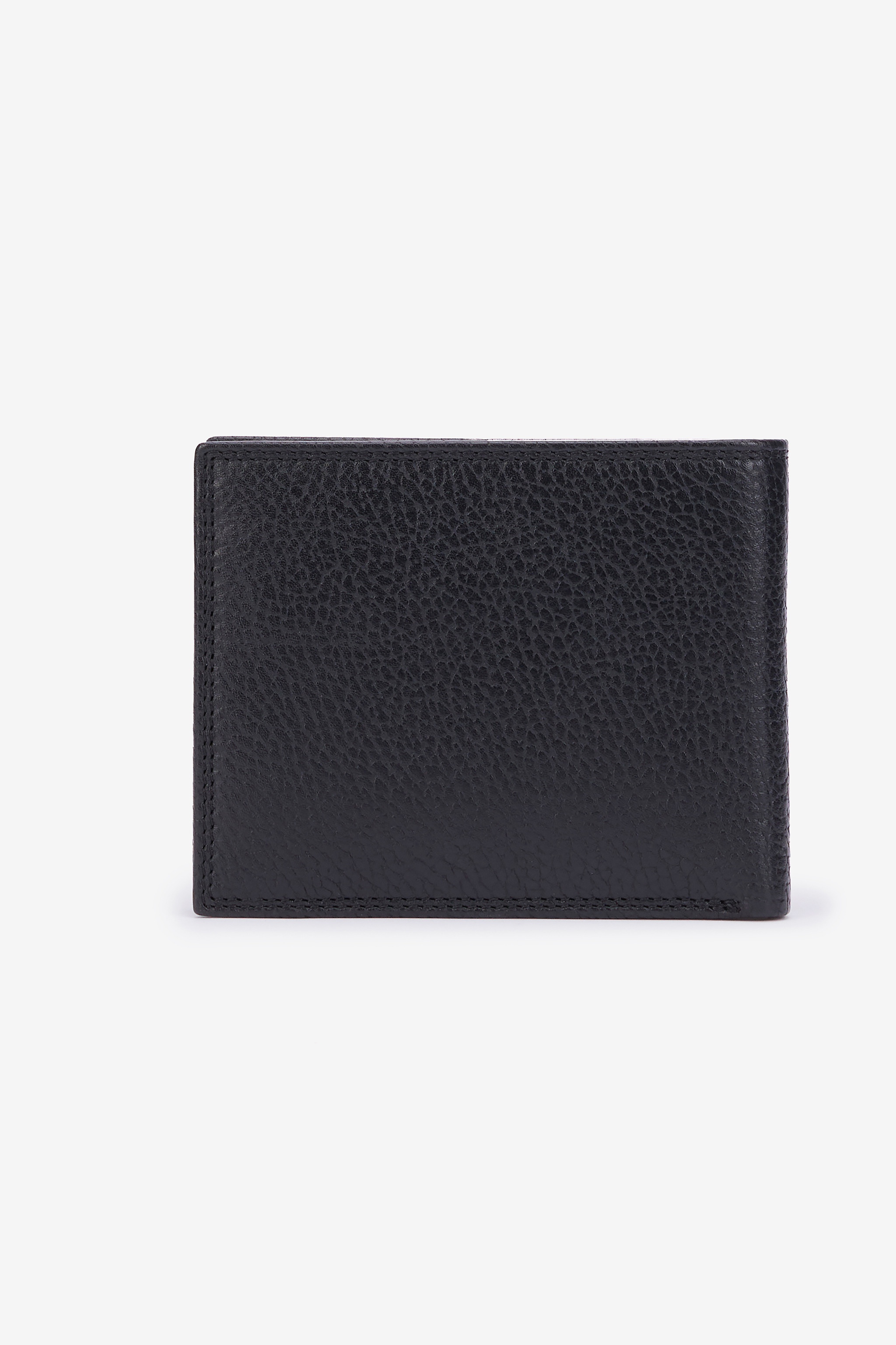 Black Leather Bifold Wallet with Logo