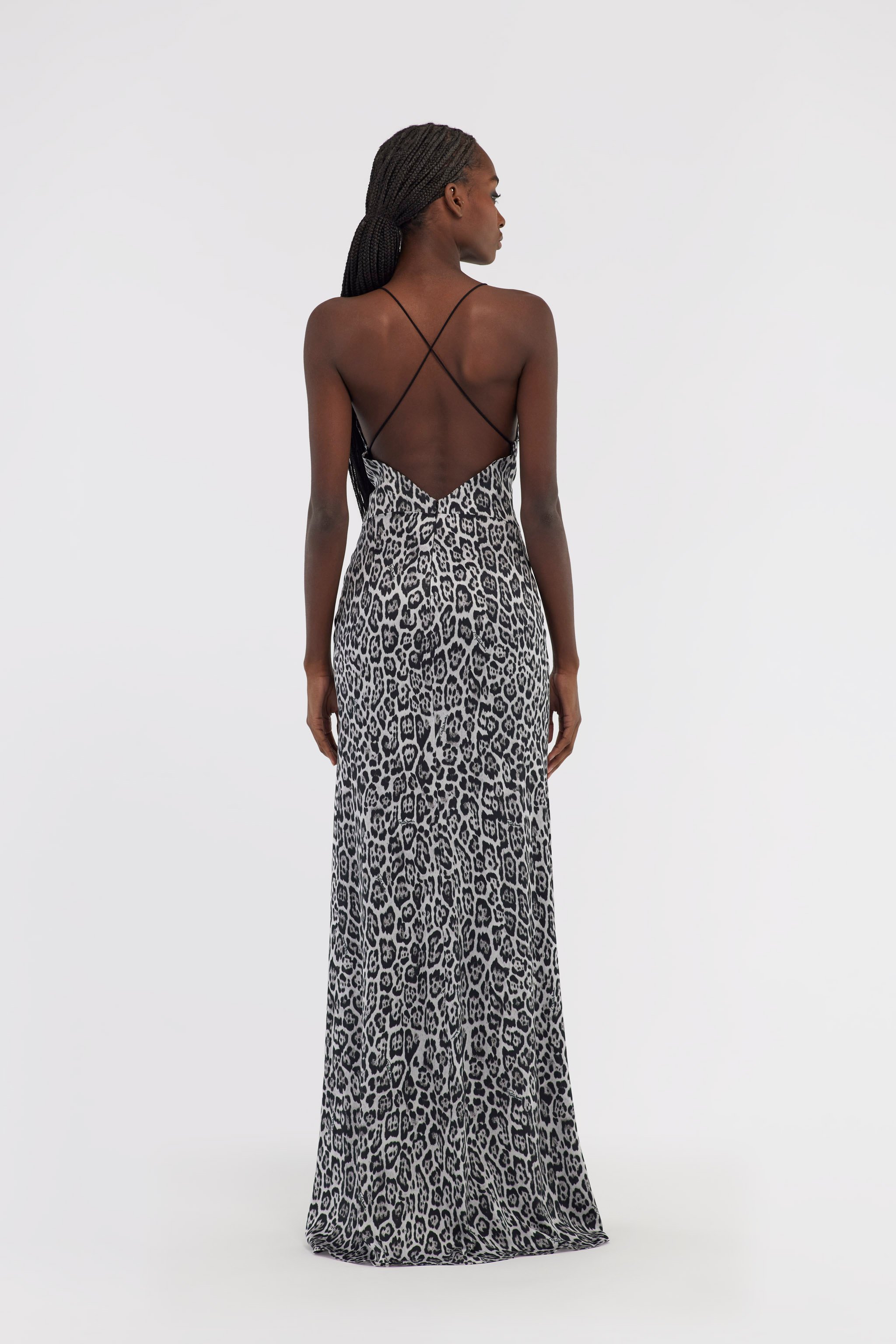 Roberto Cavalli Slip Dress With Leopard Print