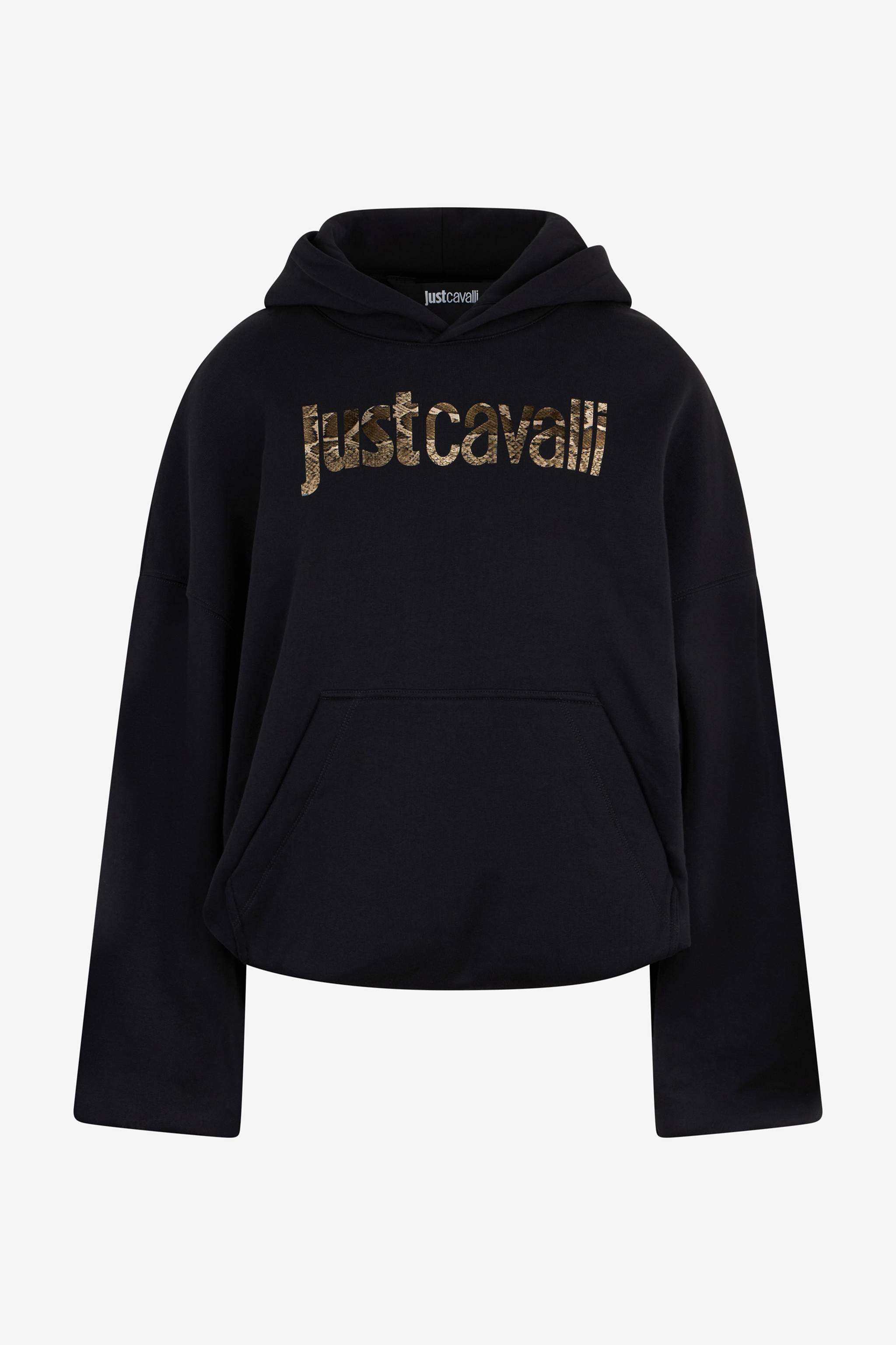 Roberto Cavalli Black Hoodie with Logo
