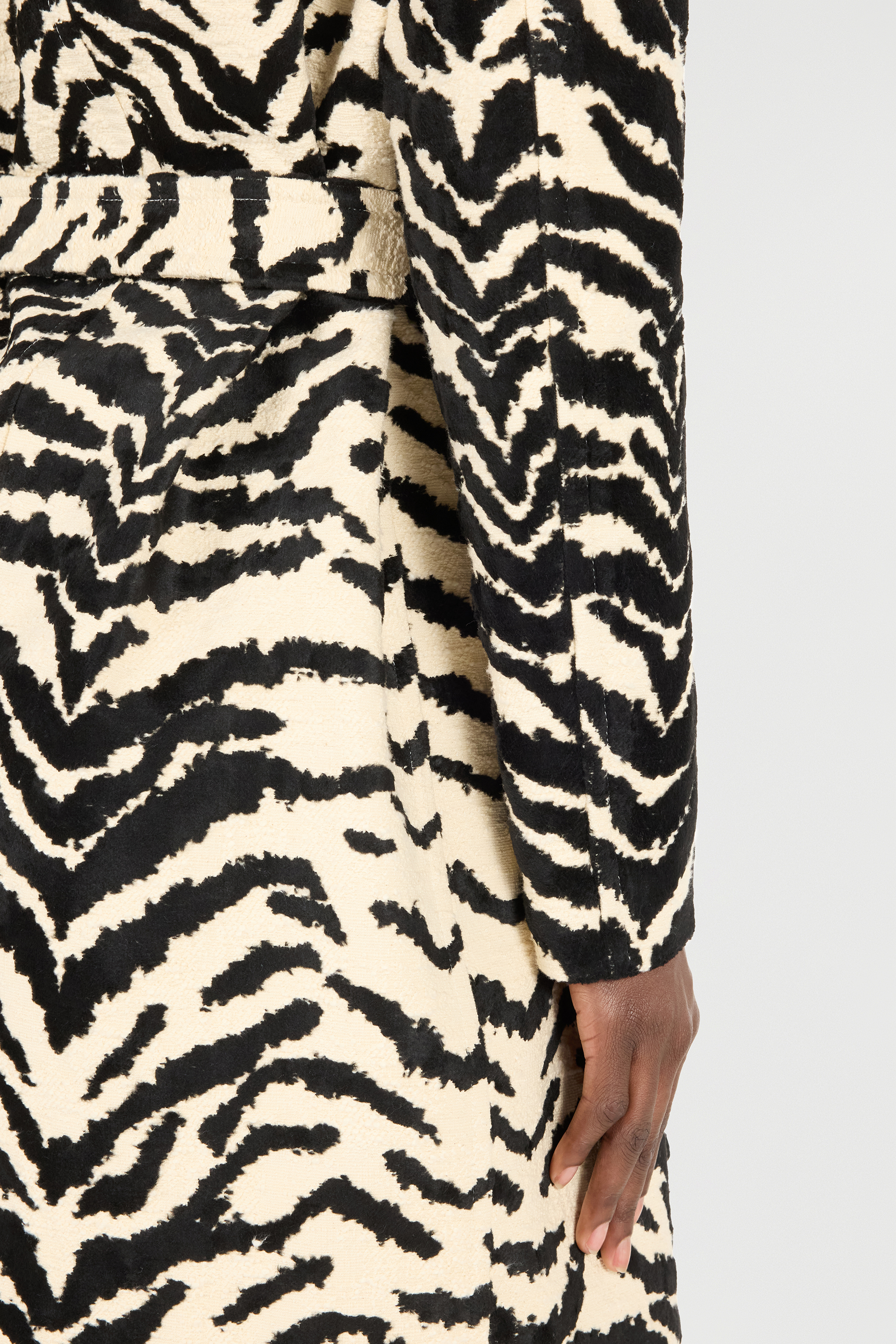 Coat With White Tigress Print