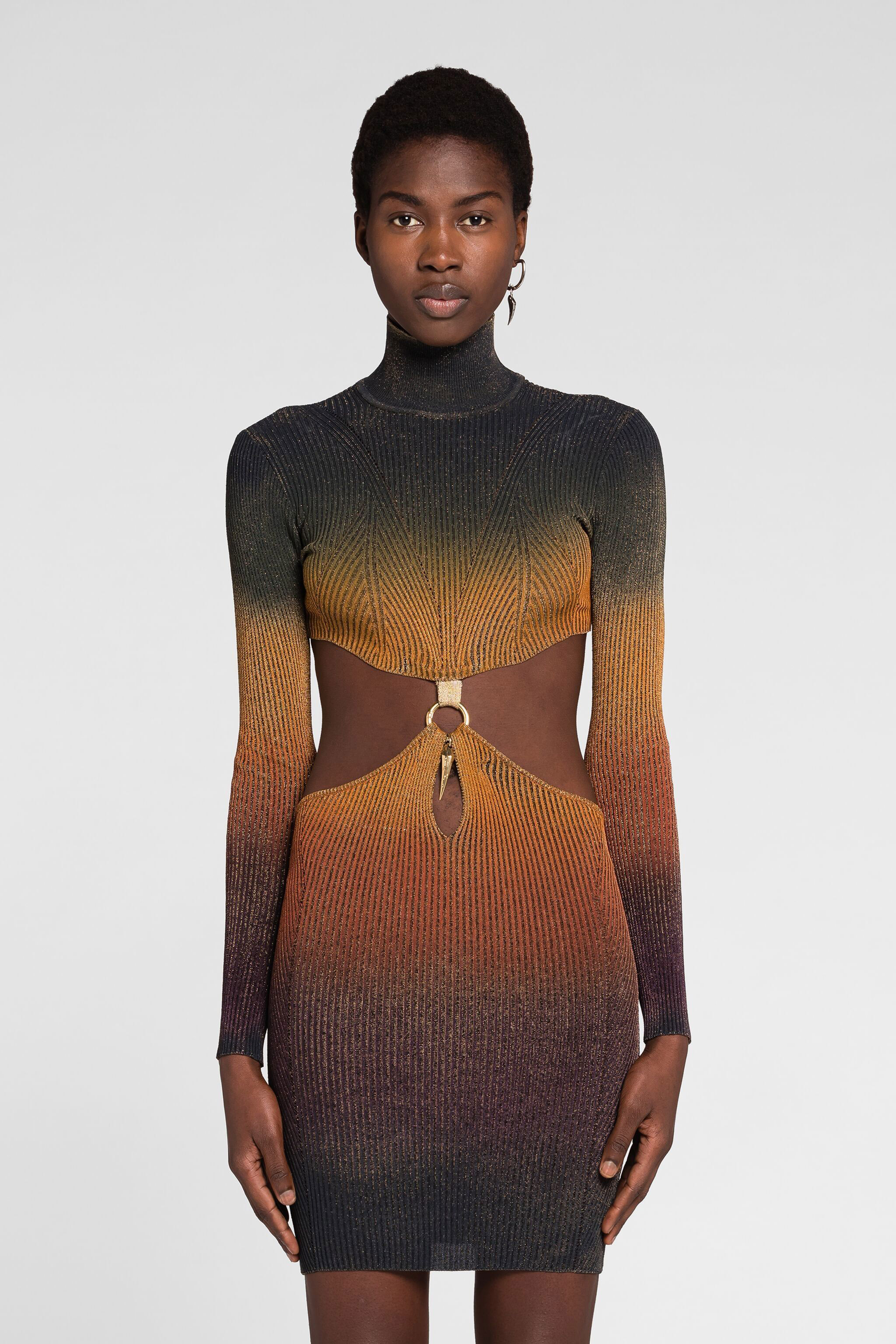 ROBERTO CAVALLI CUT-OUT MINIKLEID MIT TIGERZAHN 
