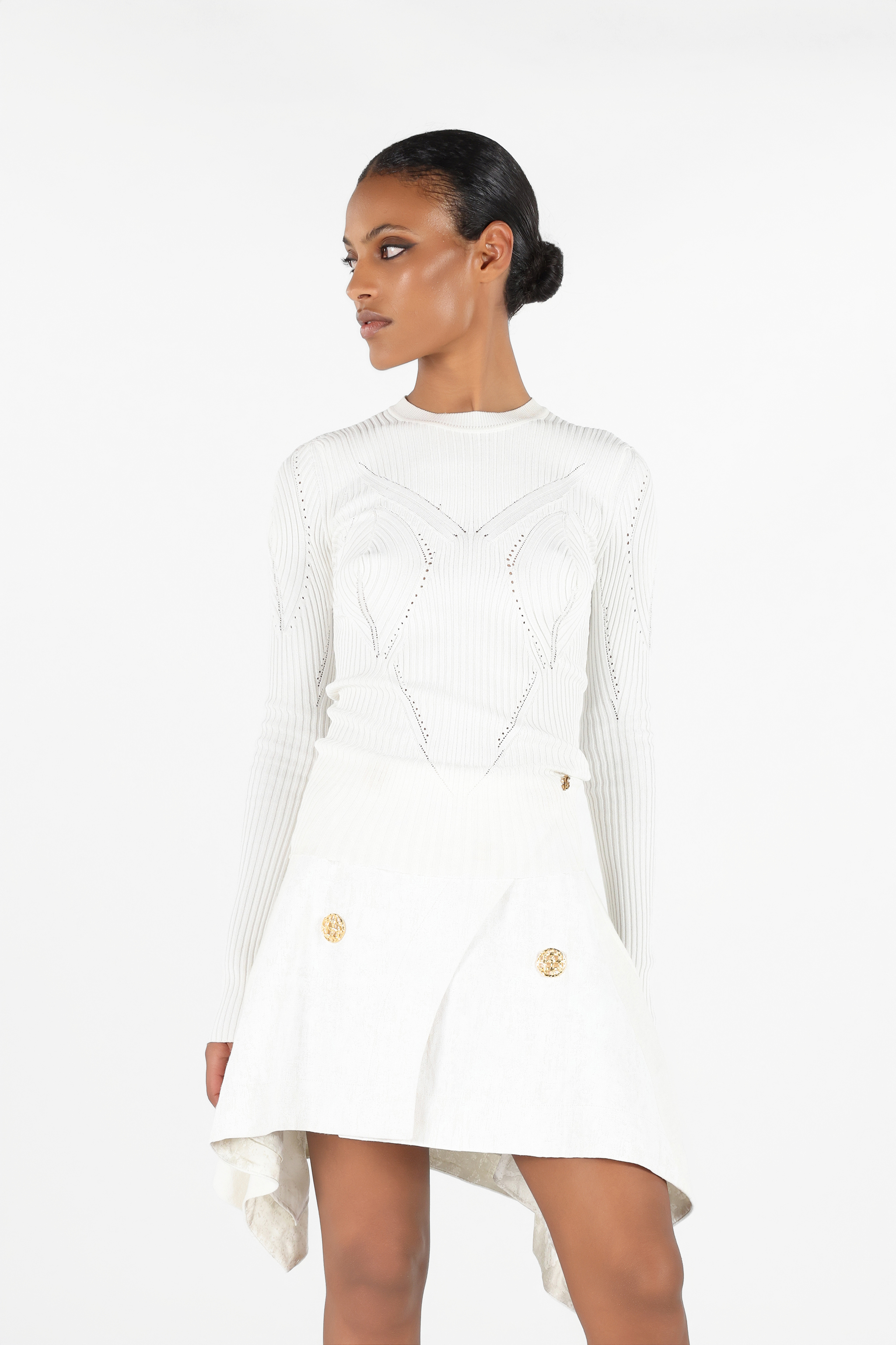 Roberto Cavalli Gerippter Pullover Mit Wall-print In White
