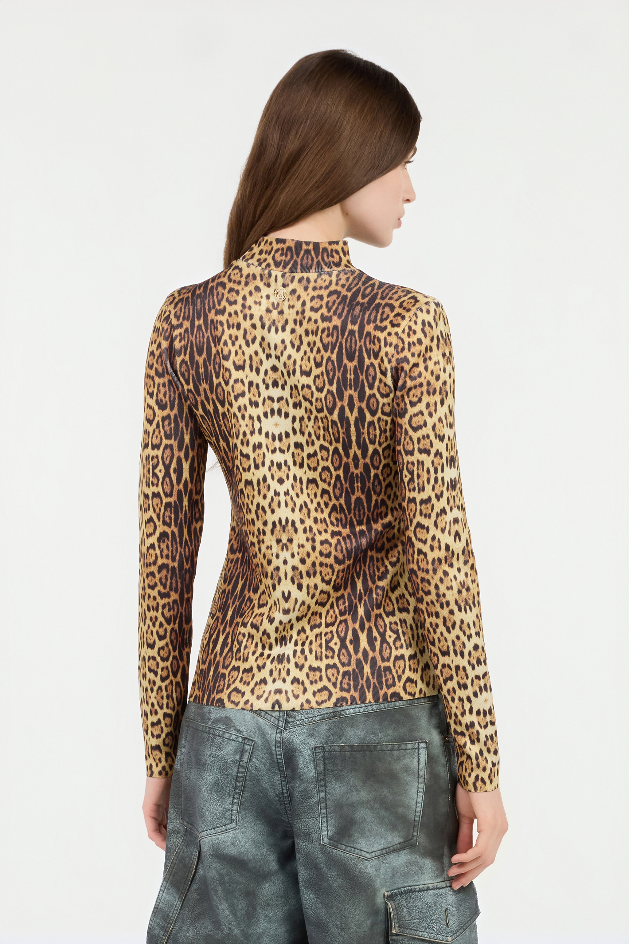 Leopard Print Cut-Out Sweater