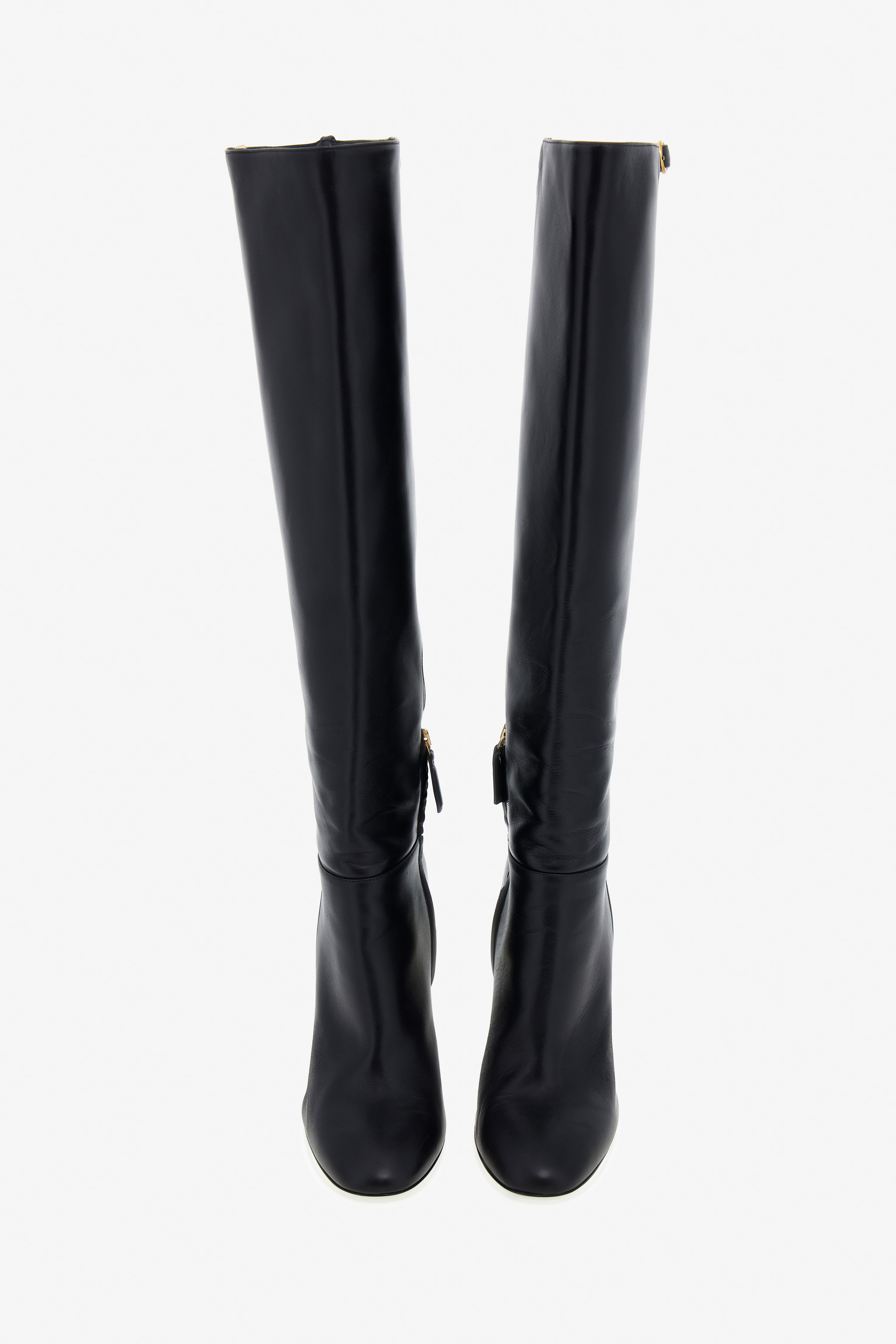 Roberto Cavalli Leather Knee-high Boots In Black