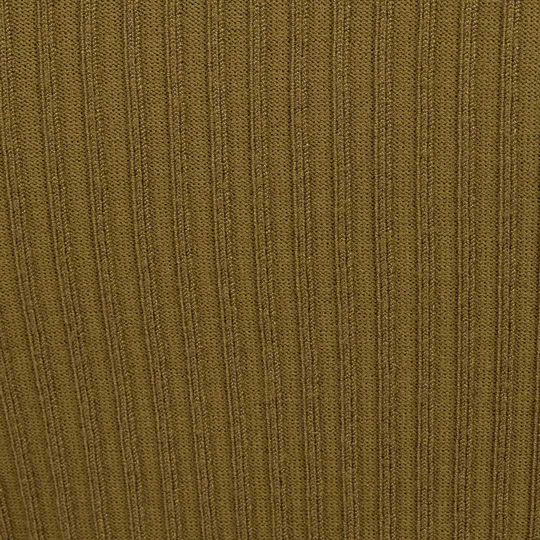 Roberto Cavalli Olive Green Ribbed Cut-out Sweater In Brown