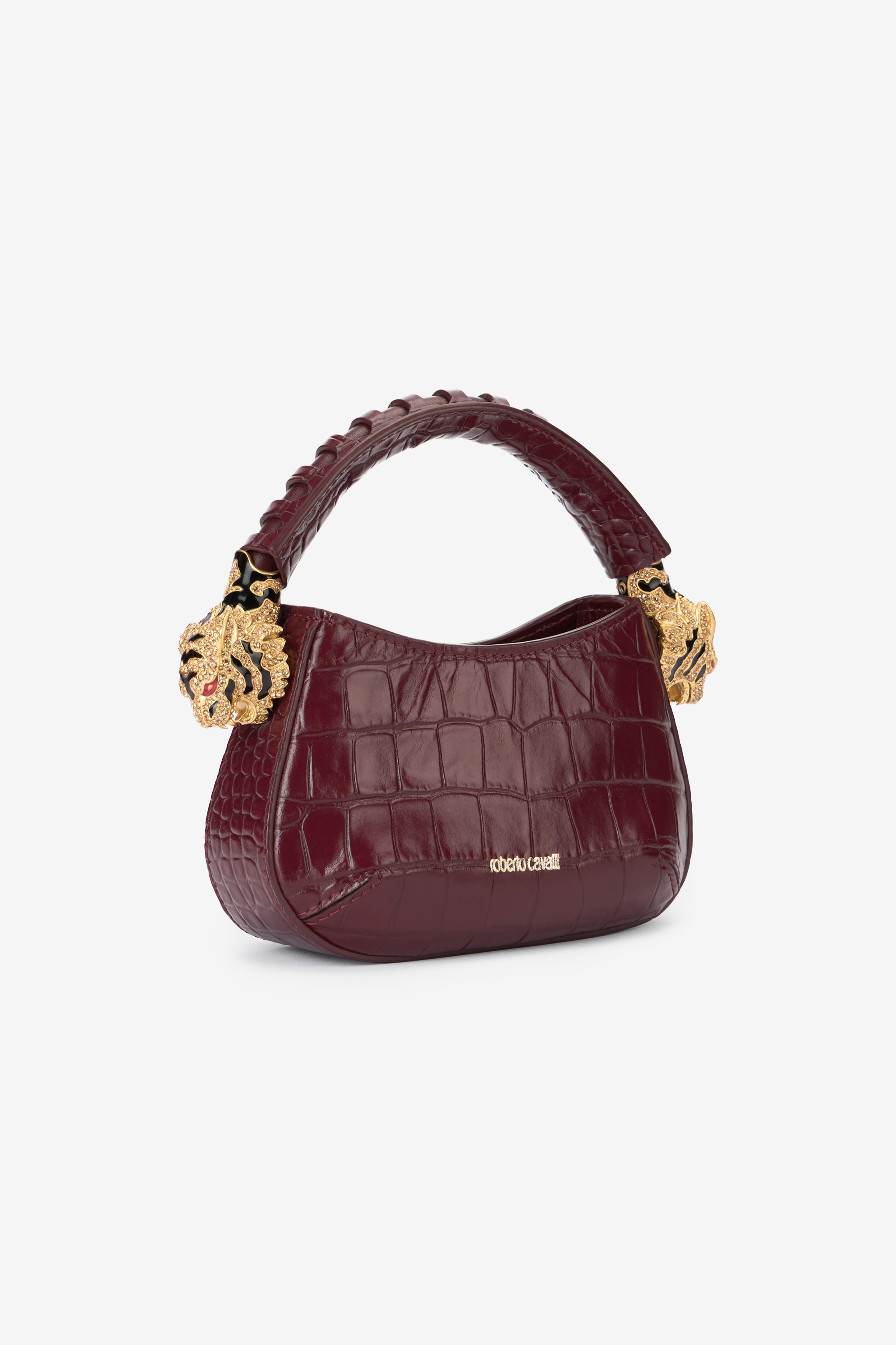 Shop Roberto Cavalli Mini Roar Bag In Purple