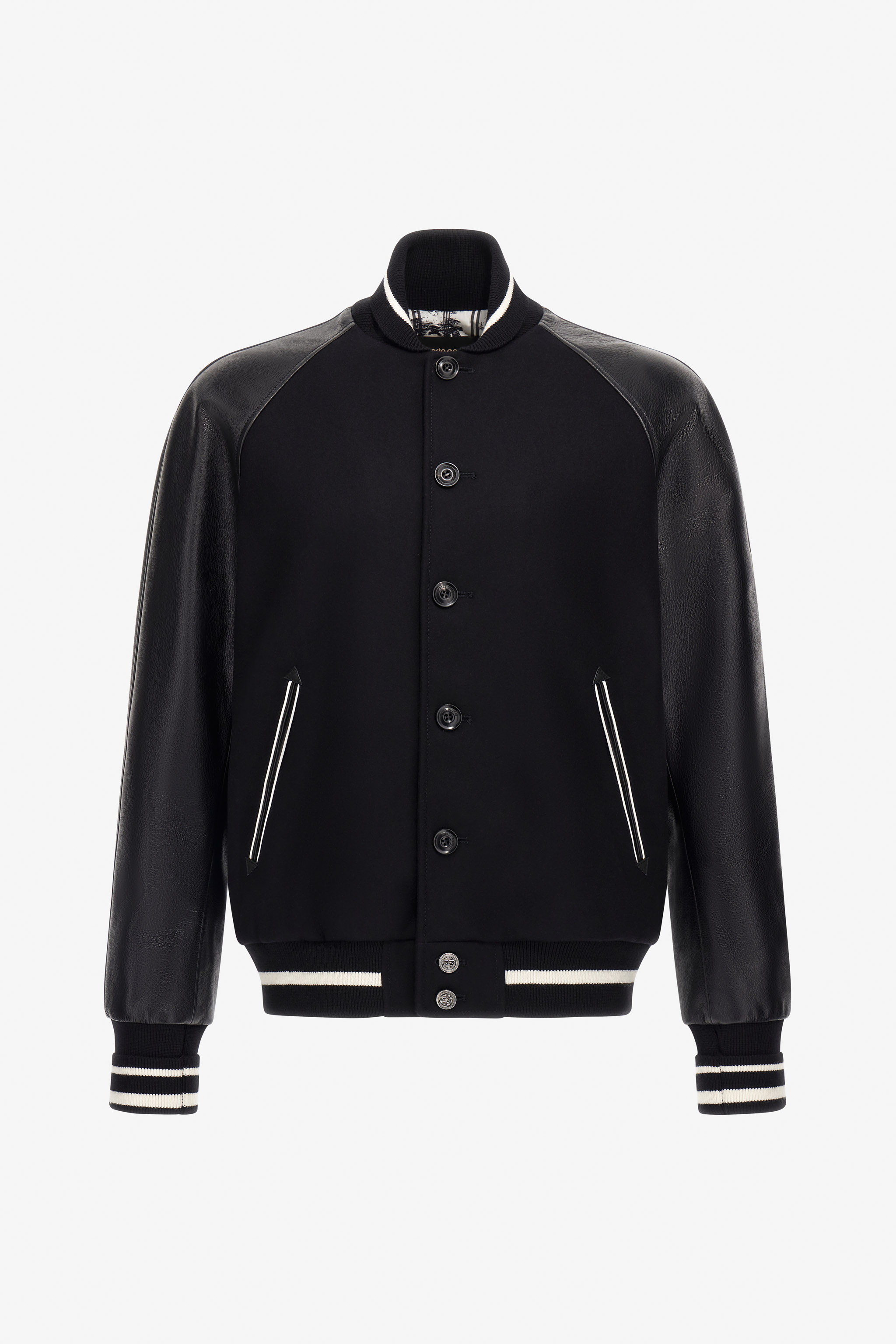 Roberto Cavalli Contrast-panel Bomber Jacket In Black