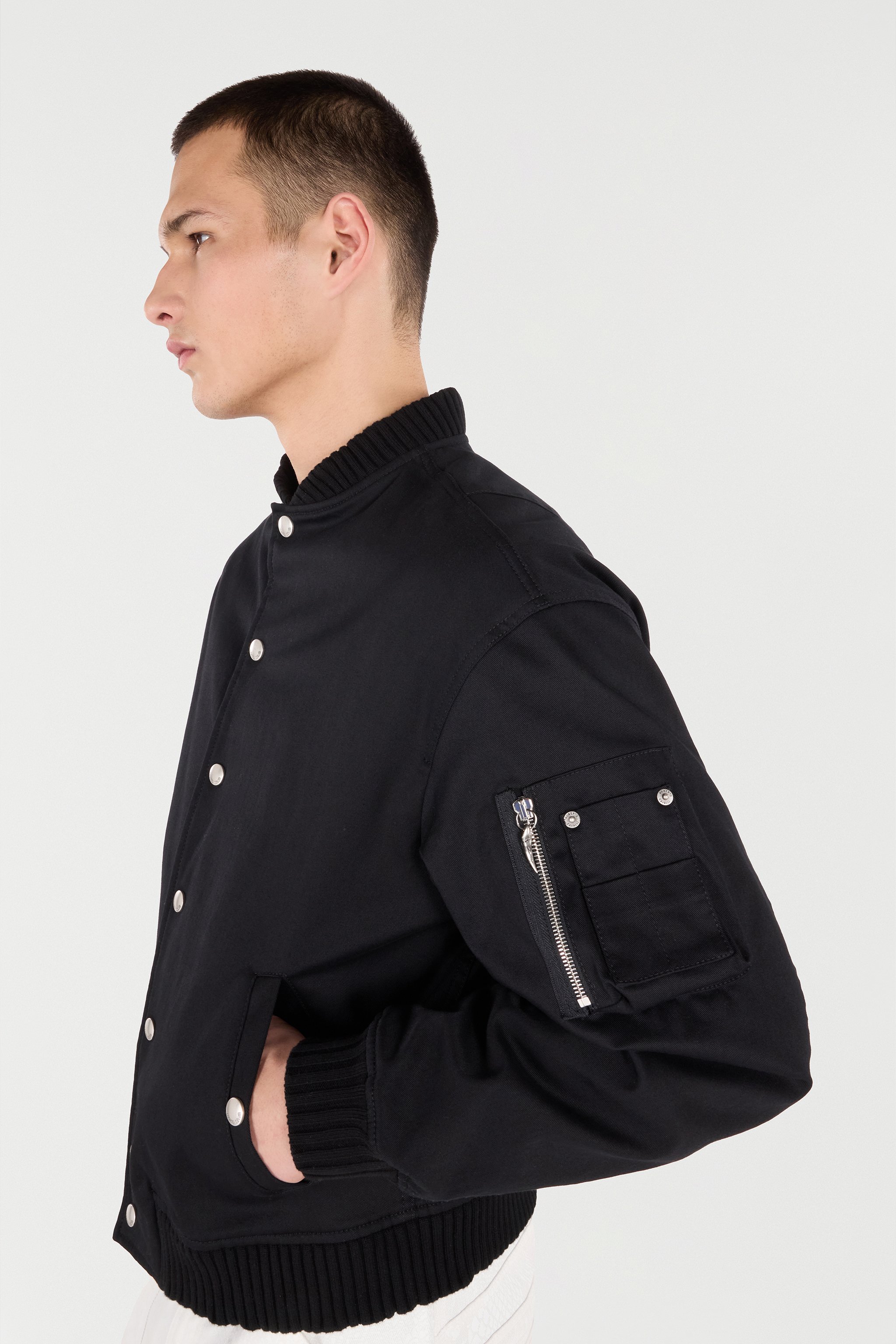 Roberto Cavalli Padded Bomber Jacket In Black