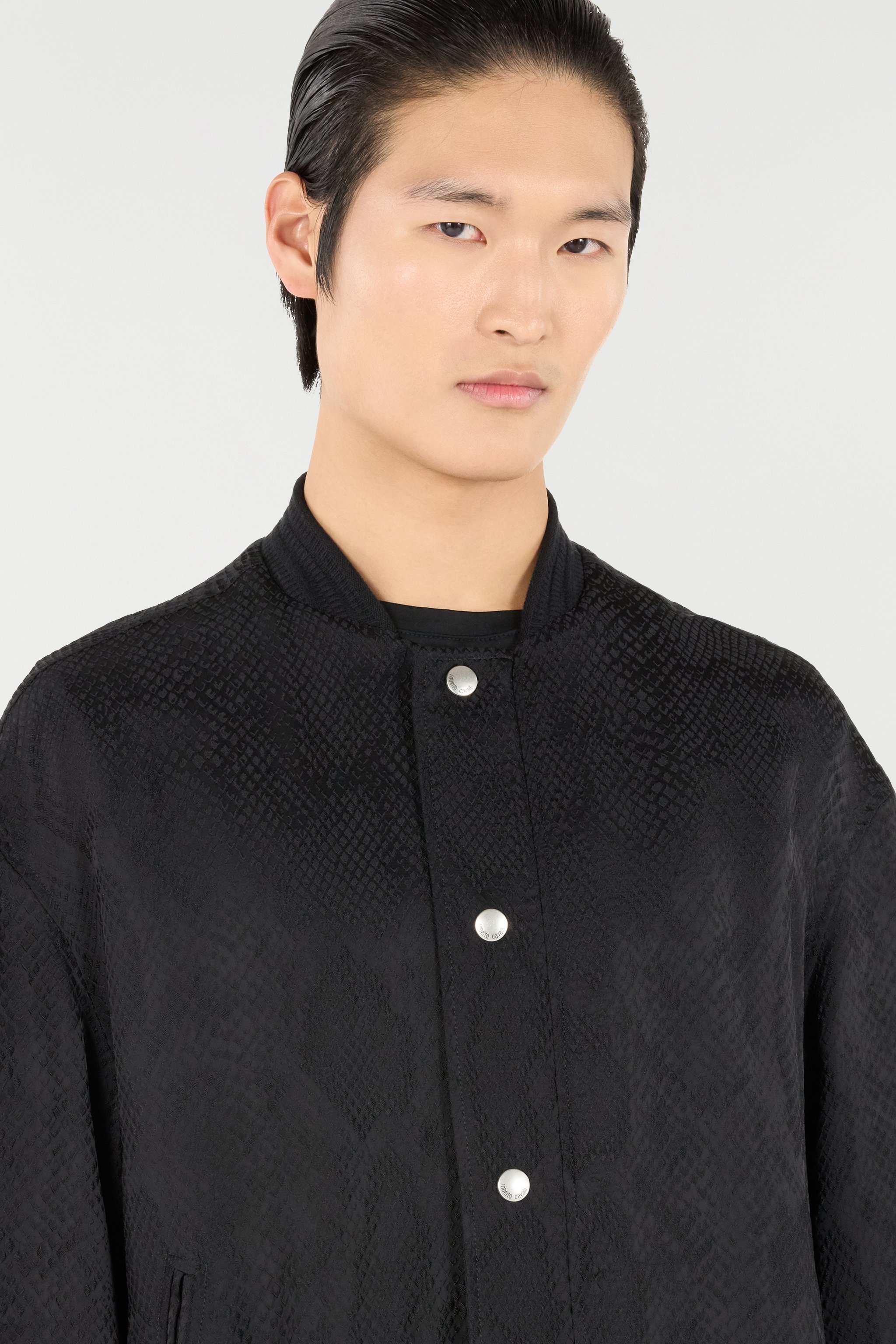 Shop Roberto Cavalli Bomberjacke Mit Python-effekt In Black