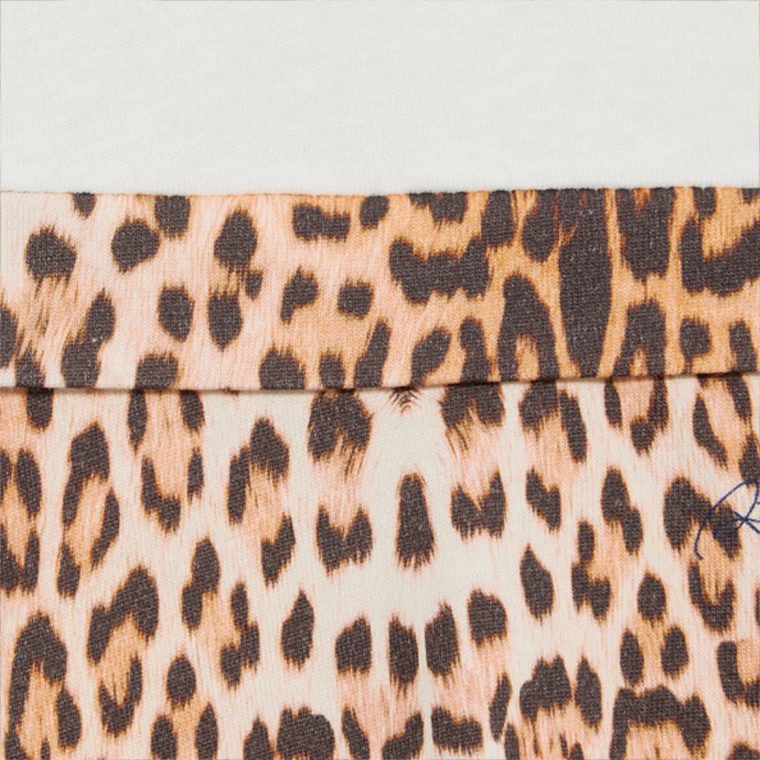 Roberto Cavalli Milk White Dress With Jaguar Skin Print In White