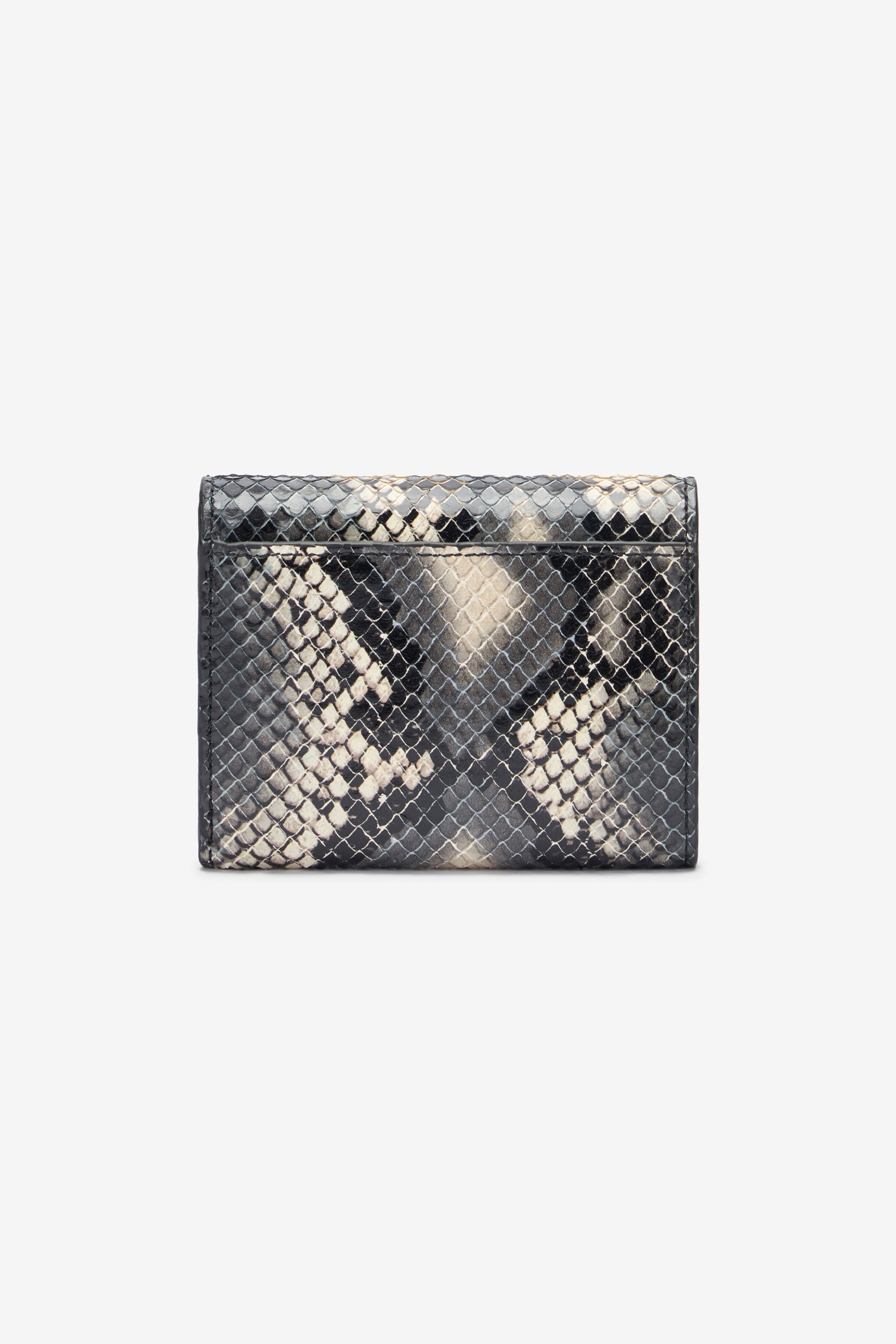 Roberto Cavalli Small Wallet In Printed Leather With Logo In Black/white