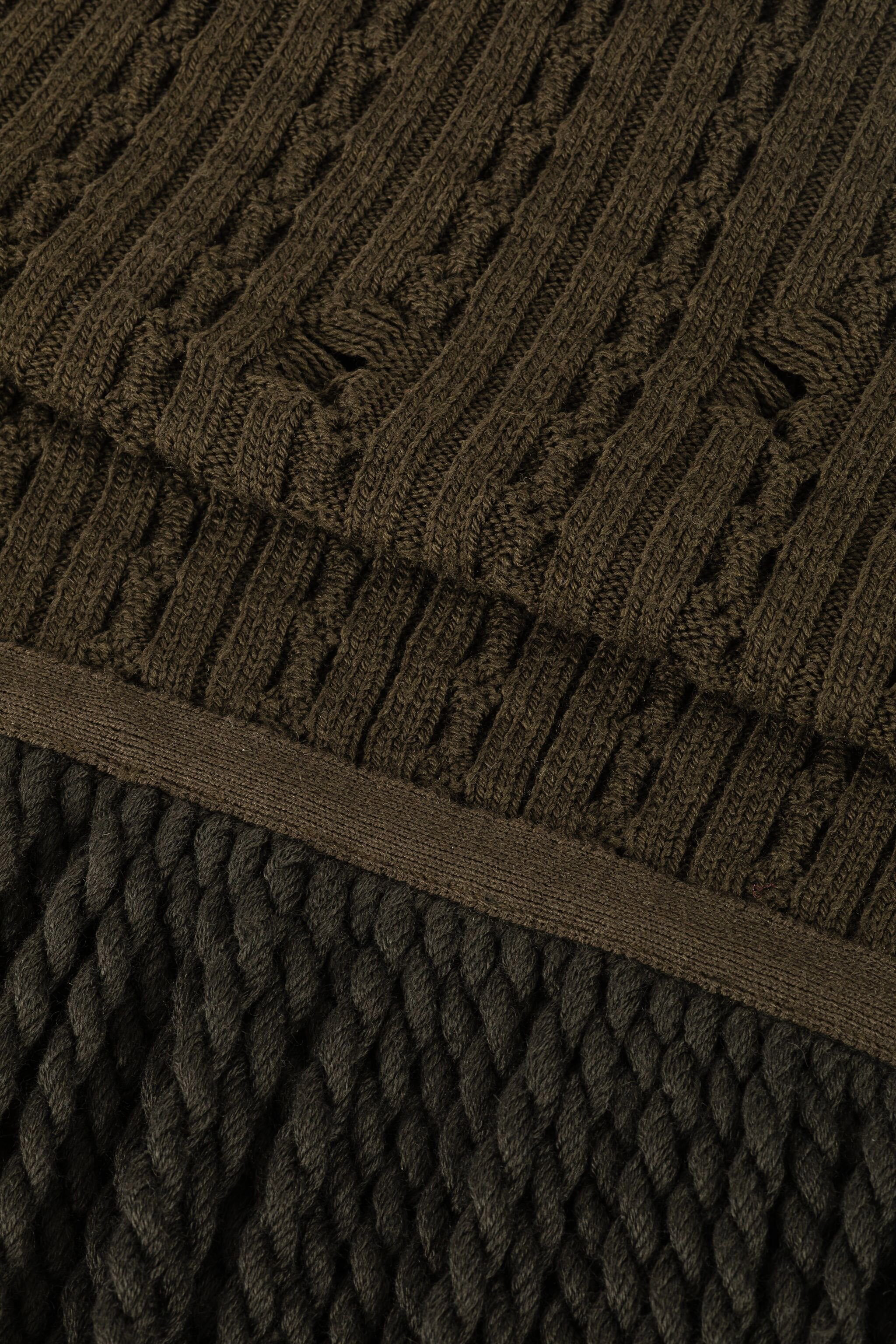 Roberto Cavalli Ribbed-knit Wool Scarf In Dark Green