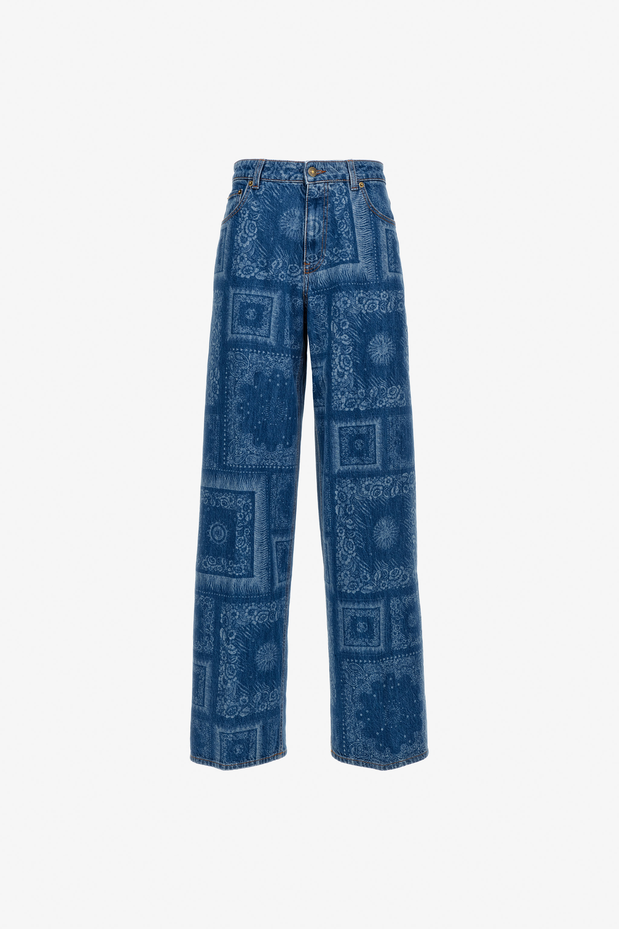 Roberto Cavalli Donna Blu Jeans A Gamba Larga - Abbigliamento