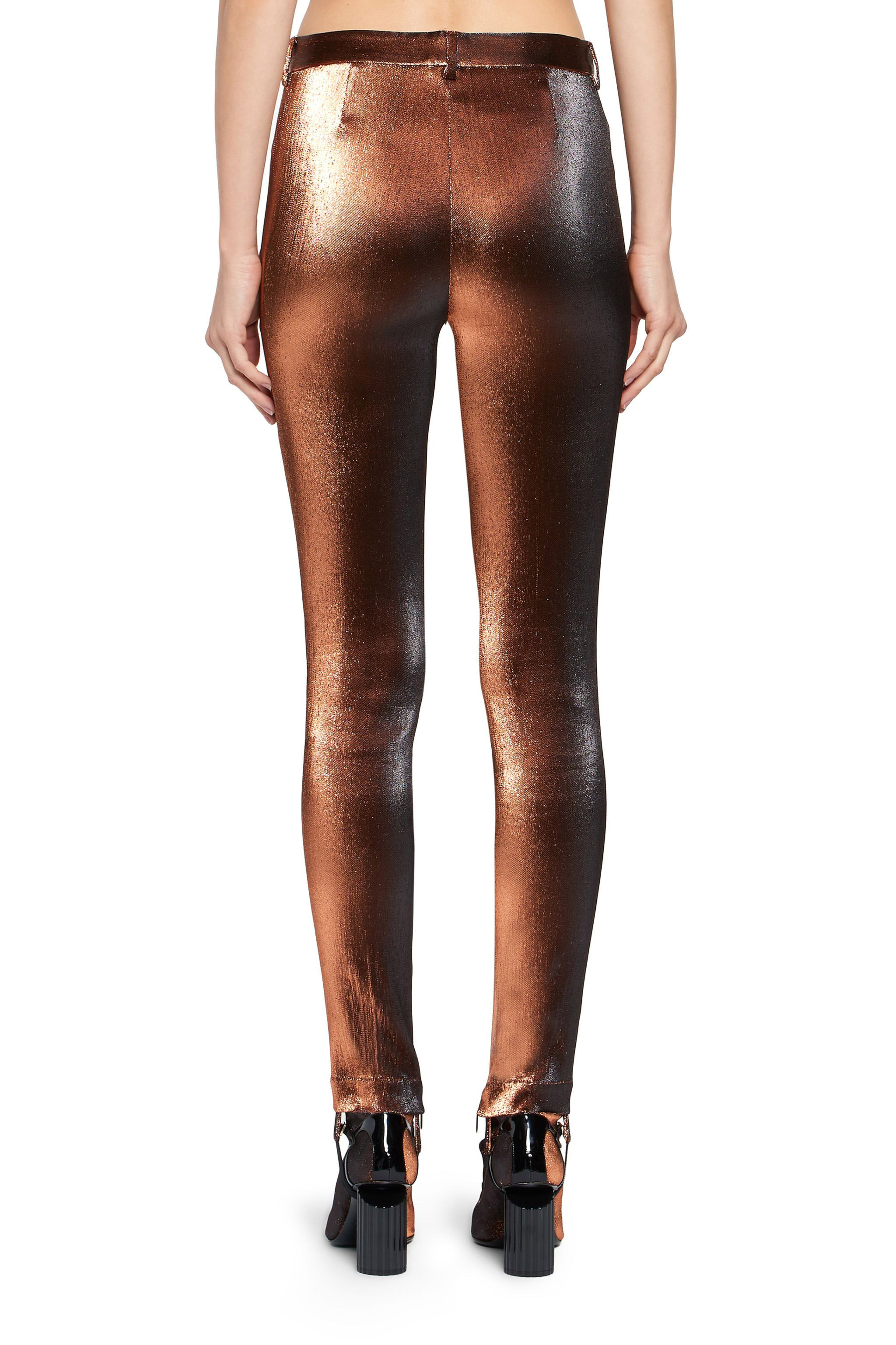Roberto Cavalli Metallic Stretch Lurex Solid Trousers In Dark Red