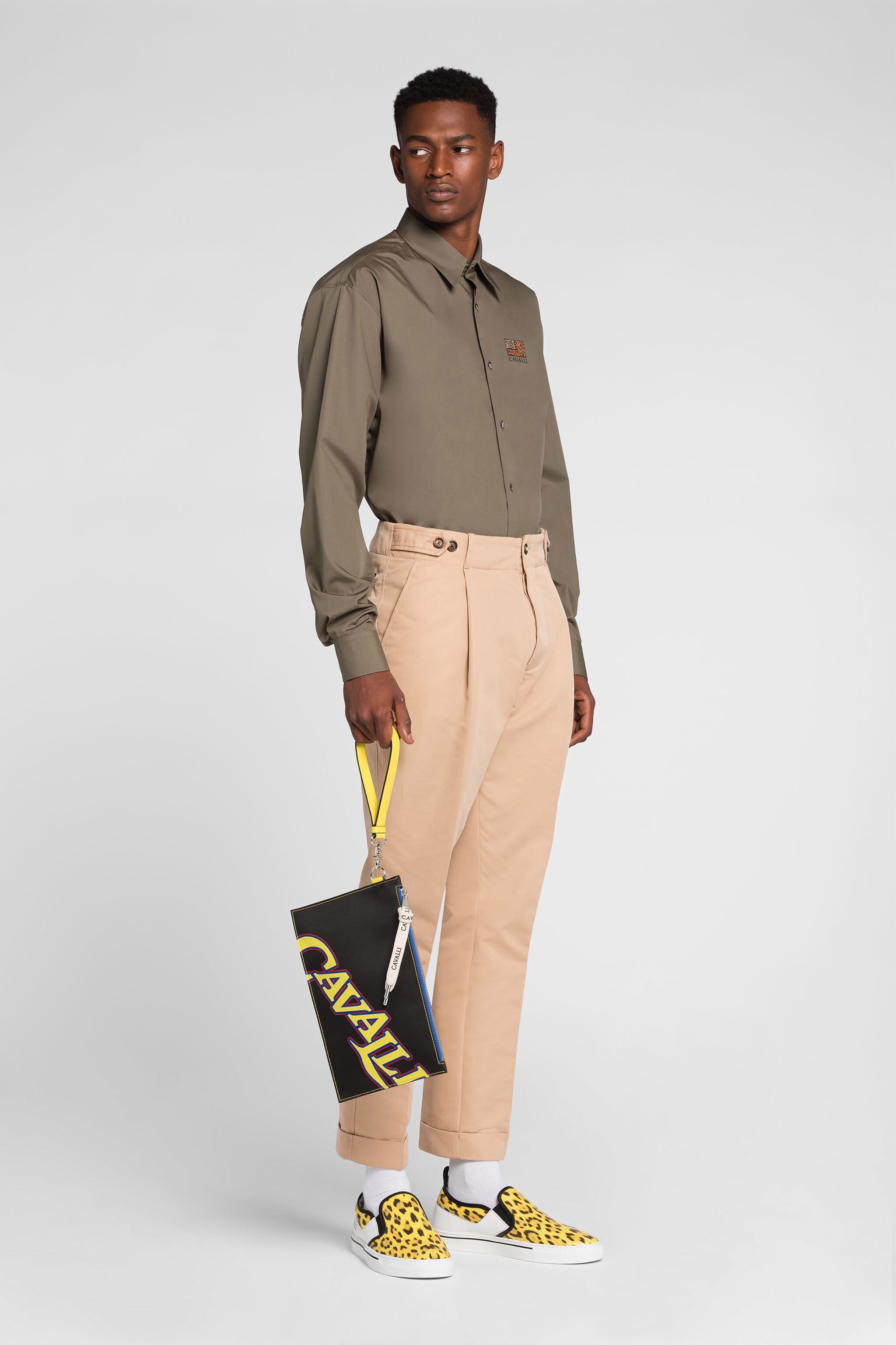 Roberto Cavalli Pleat-detail Straight-leg Trousers In Light Brown