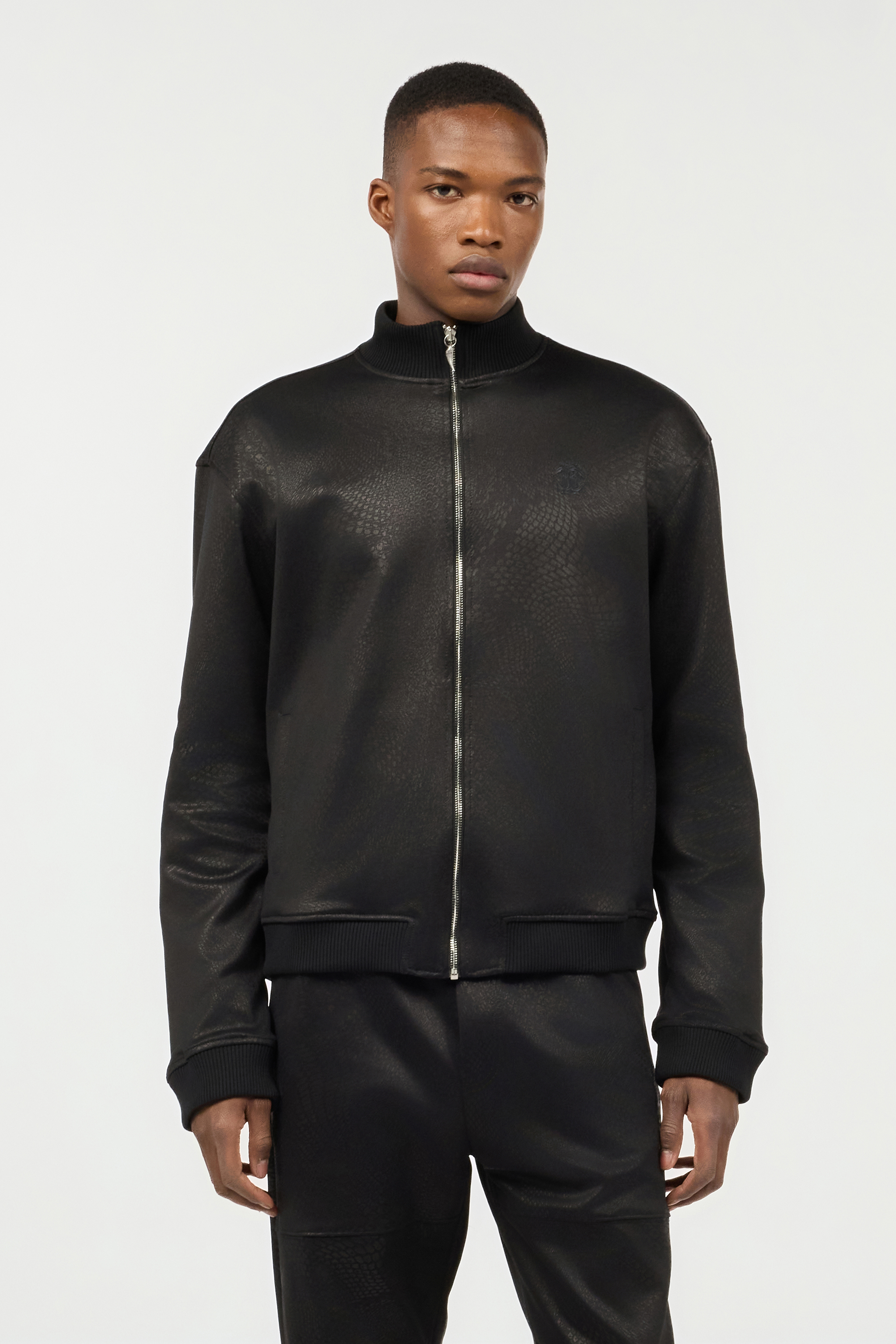 Shop Roberto Cavalli Sweatshirt Mit Durchgehendem Reissverschluss Und Print Python In Black