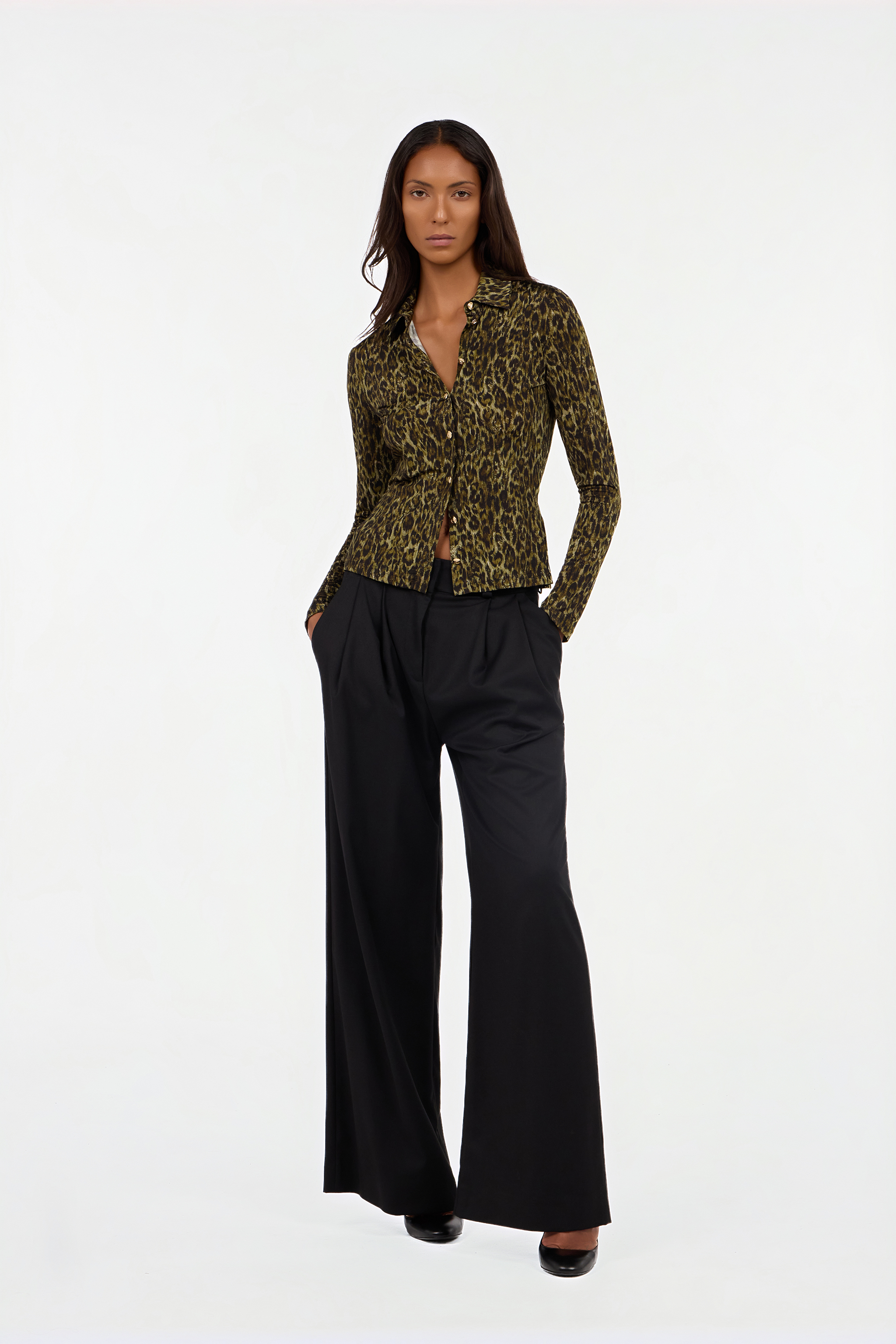 Roberto Cavalli Leopard Skin Print Shirt In Brown