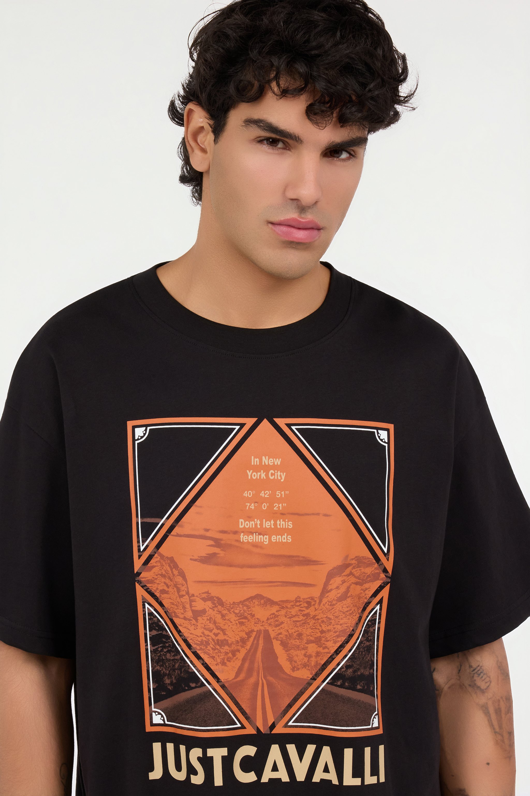 Black T-Shirt with Graphic and Logo