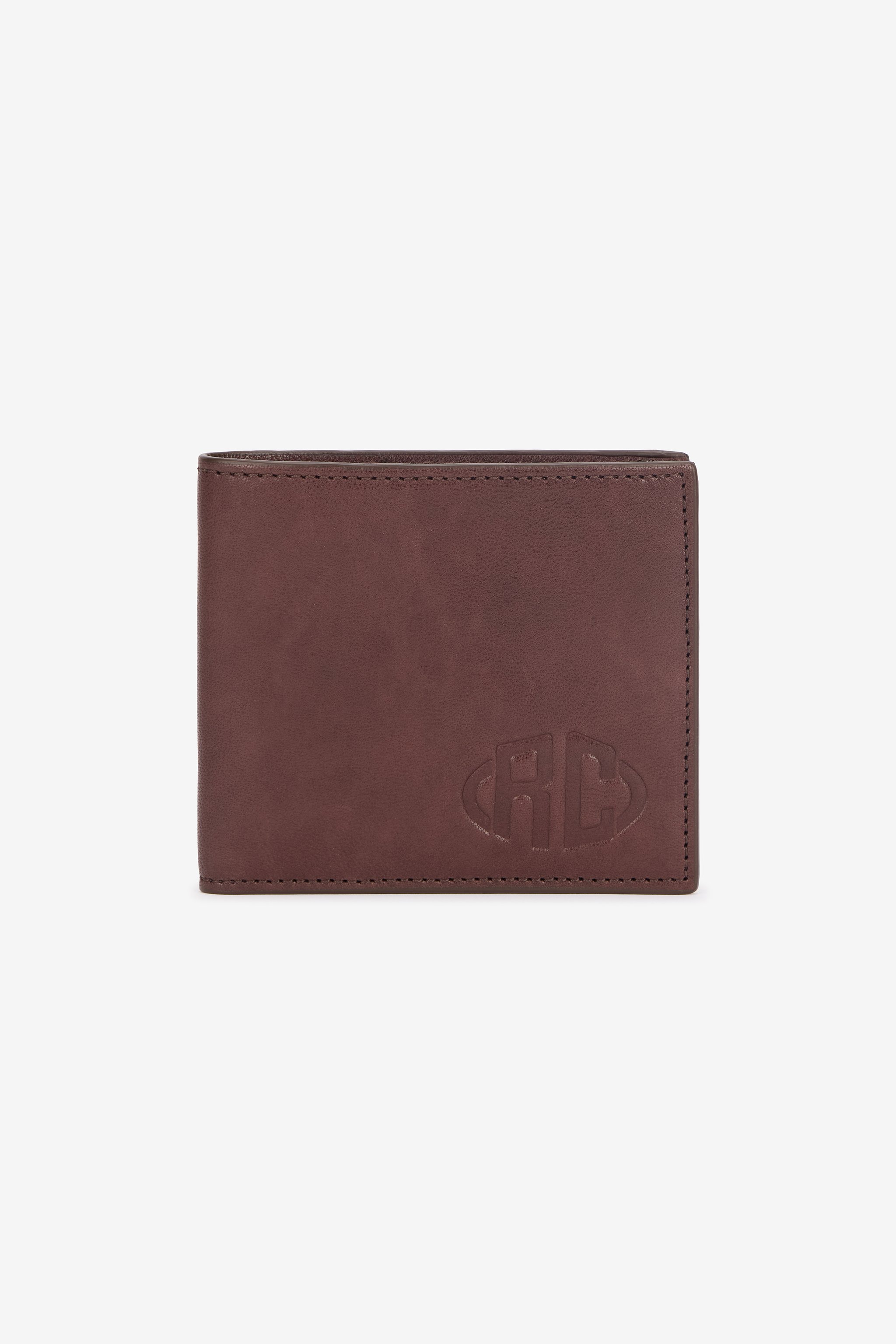 Roberto Cavalli Square Bi-fold Wallet With Rc Monogram In Brown