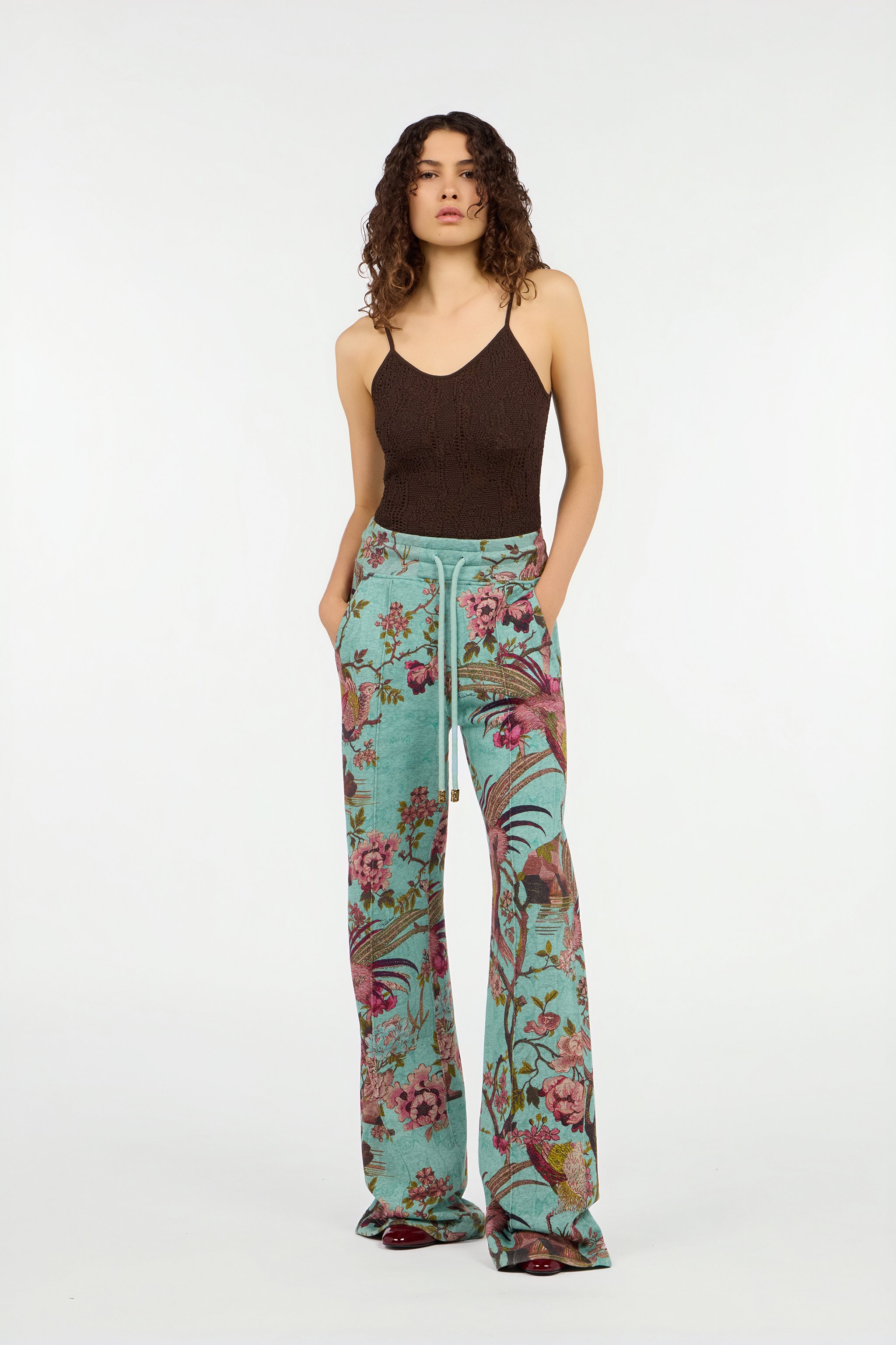 Crochet Effect Top With Spaghetti Straps