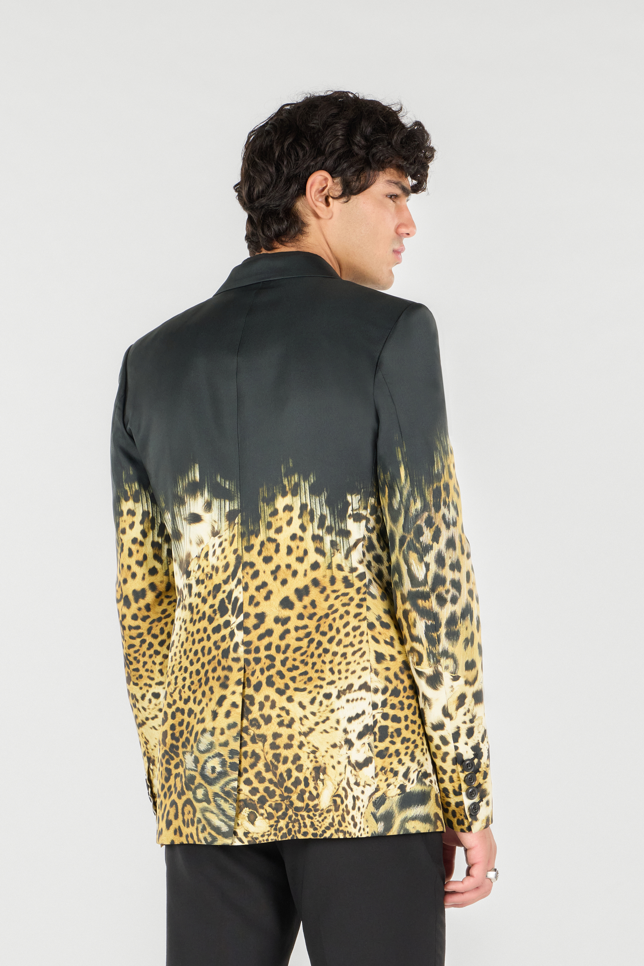 Roberto Cavalli Jaguar Skin Print Blazer In Light Brown